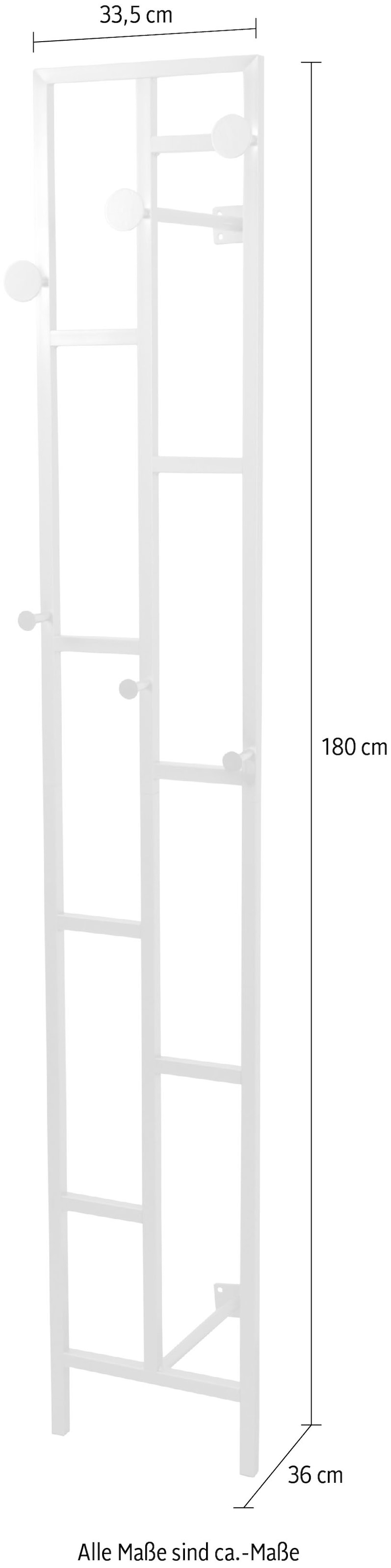 INOSIGN Wandgarderobe, aus Metall, Höhe 180 cm, Wandmontage