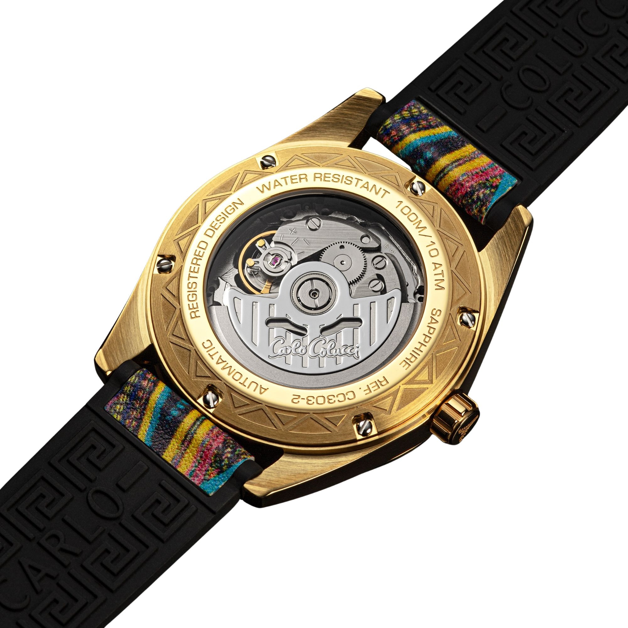 CARLO COLUCCI Automatikuhr Armbanduhr, Herrenuhr, Mechanische Uhr, Silikonarmband, analog