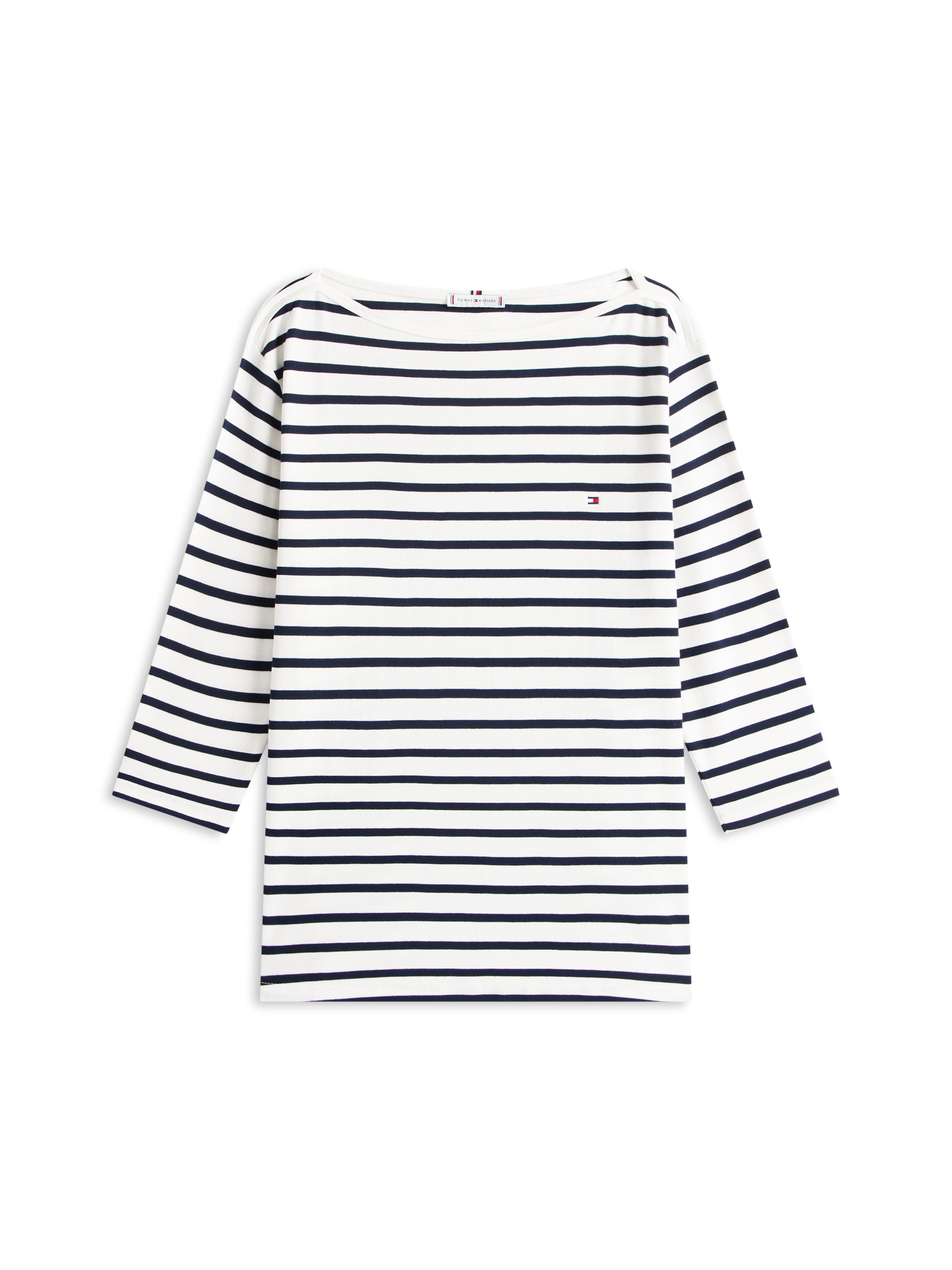 Tommy Hilfiger Curve T-Shirt »CRV SLIM CODY BOAT-NK 3/4SLV« in Großen Größen, 3/4 Ärmel, Logostickerei