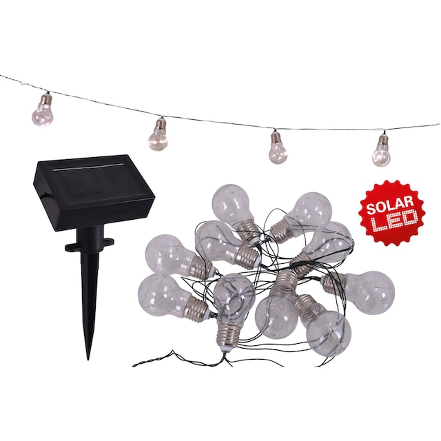 näve LED-Lichterkette »Glühbirne«, 10 St.-flammig, Solar, 10 Glühbirnen  klar, warmweiß, inkl. Solarpanel, Länge 300cm bestellen im OTTO Online Shop