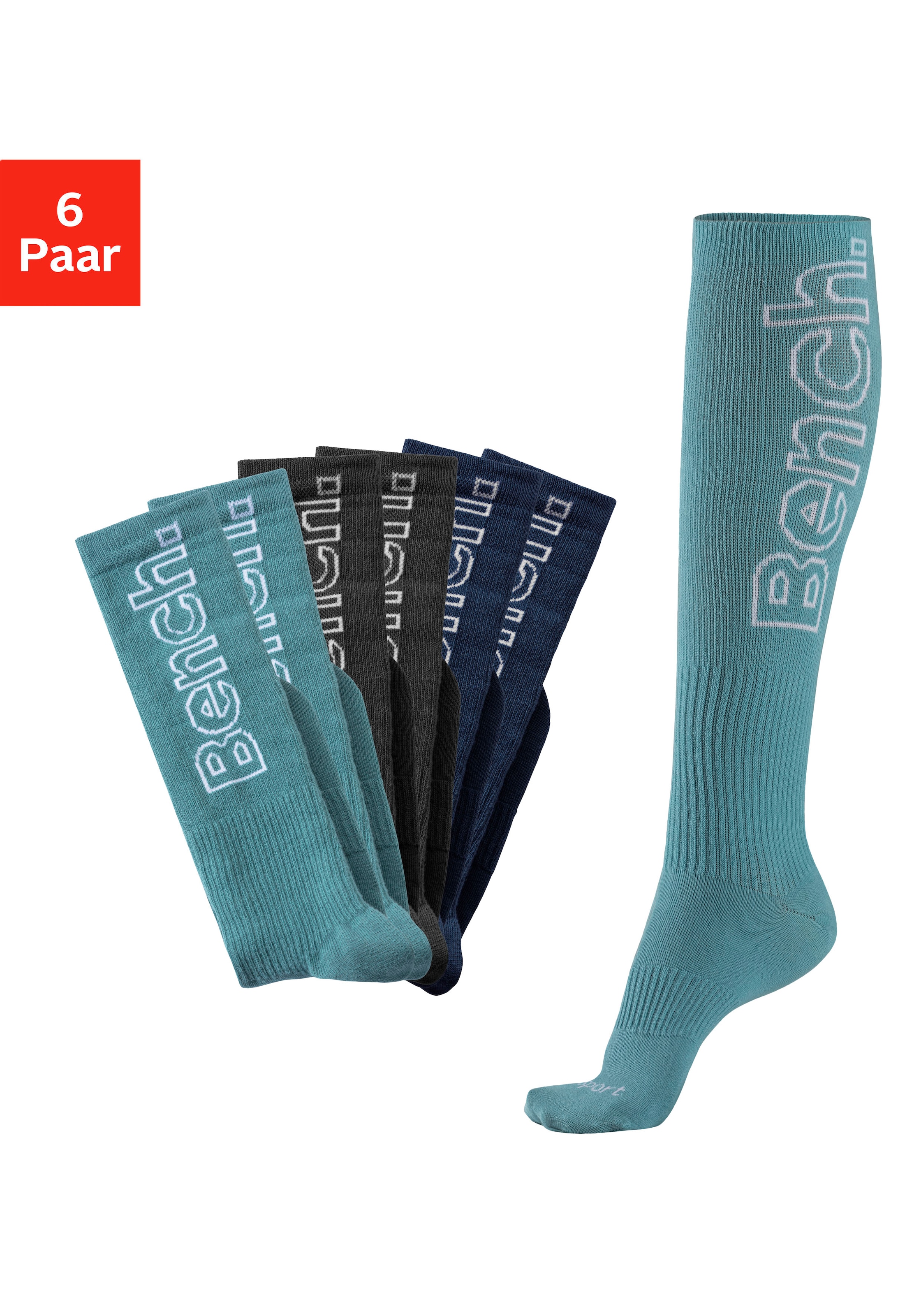 Bench. Kniestrümpfe Packung in bunt, Größe 35-38