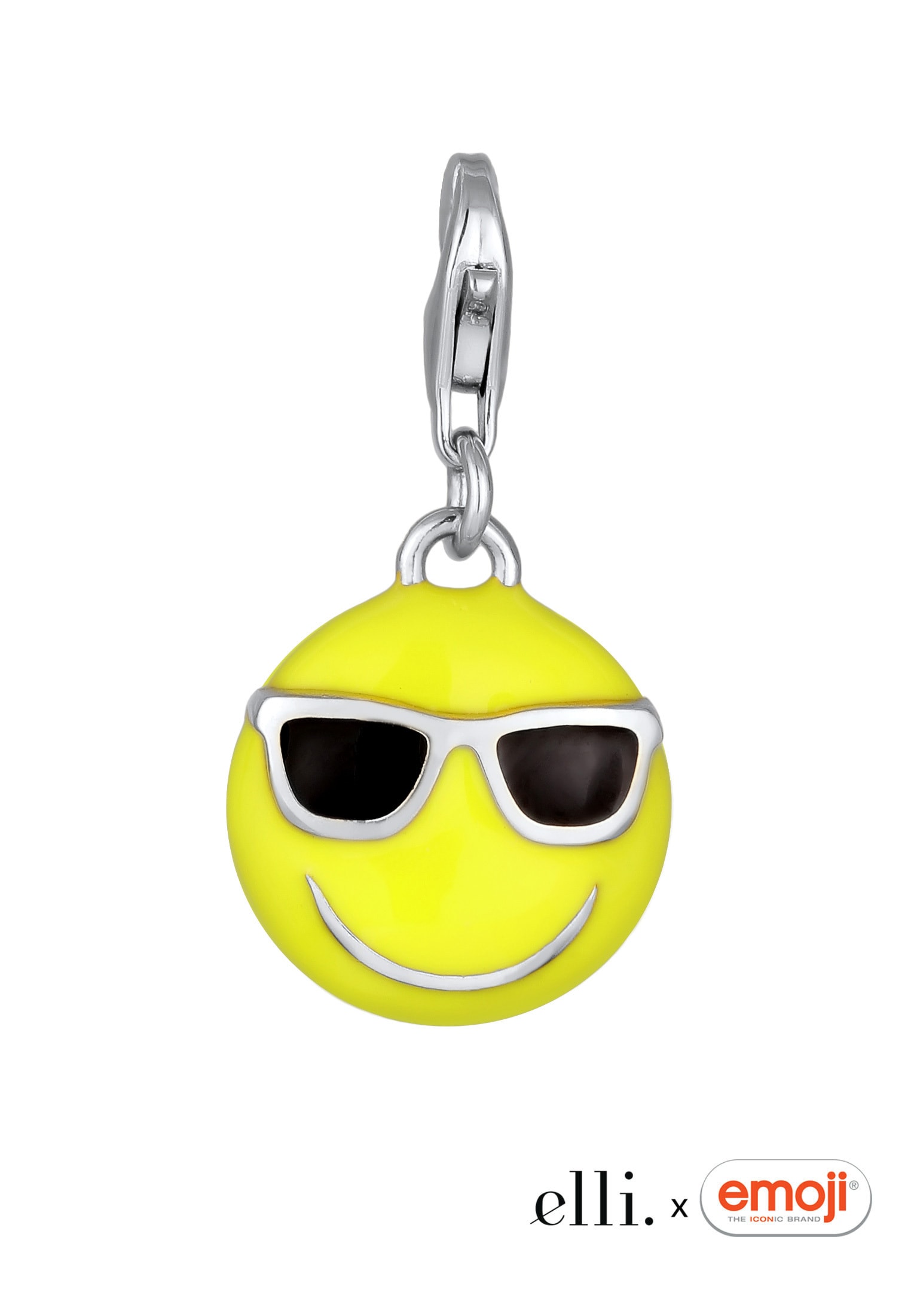 Elli Charm-Einhänger »Charm Emoji Smiling Face Cool Emoji 925 Sterling Silber«