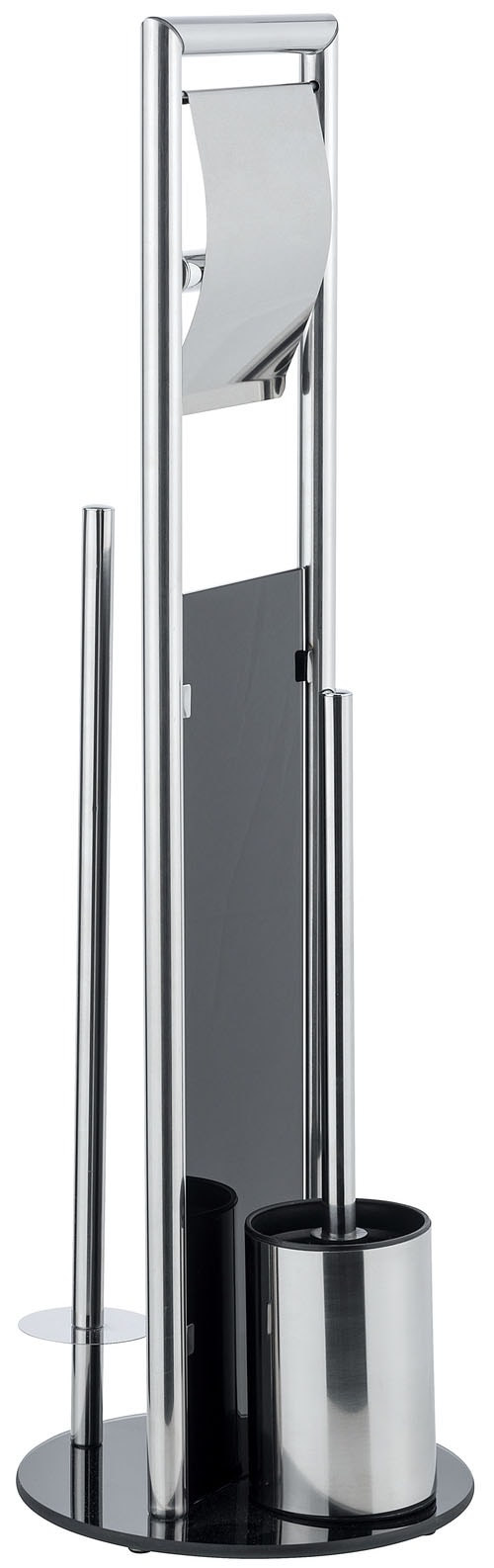 WENKO WC-Garnitur »Ravina« aus Edelstahl | Kunststoff | Sicherheitsglas Stand WC Garnitur und Handtuchhalter