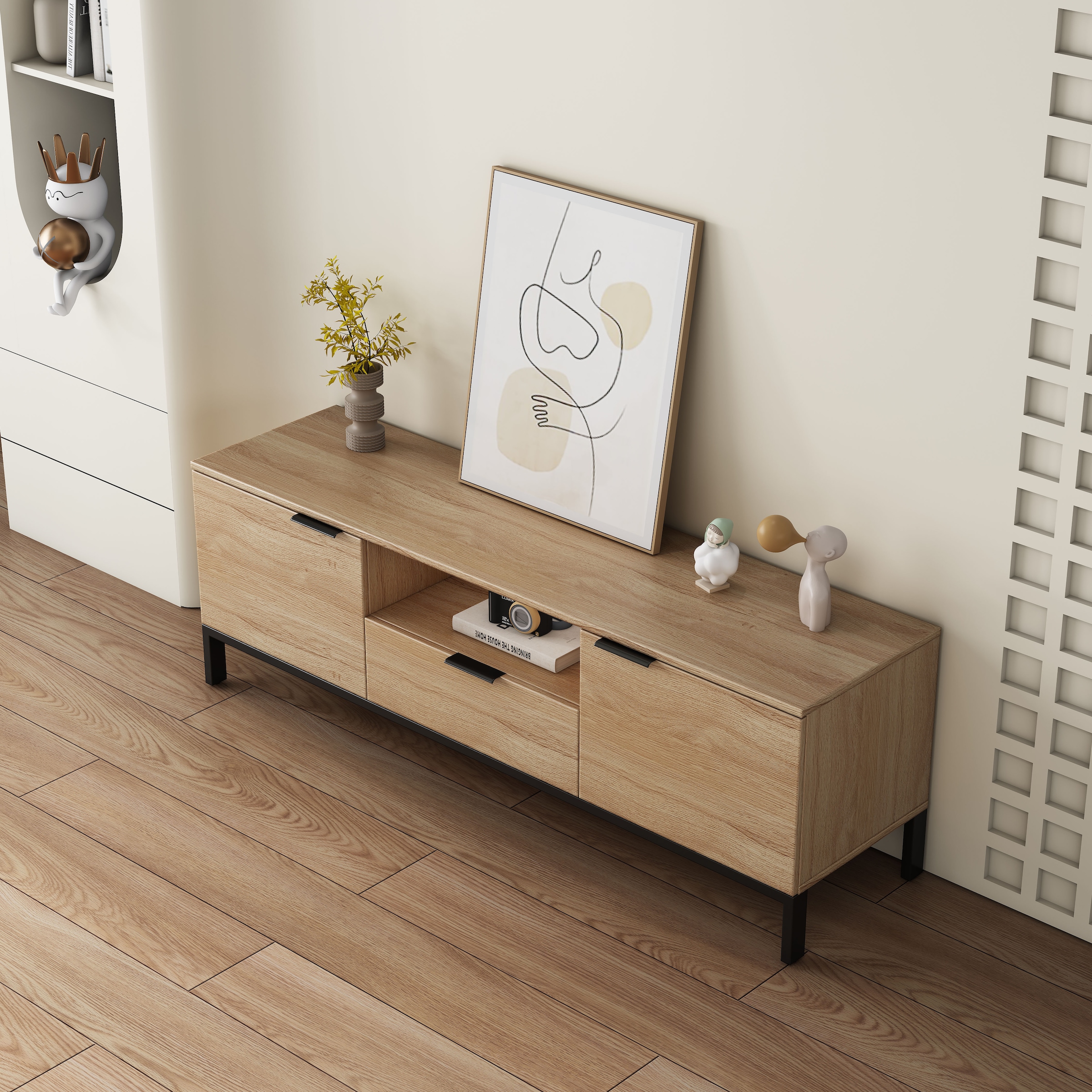 OTTO home TV-Board »Jorinde« Melaminoberfläche, flexibler Stauraum und robustes Metallgestell