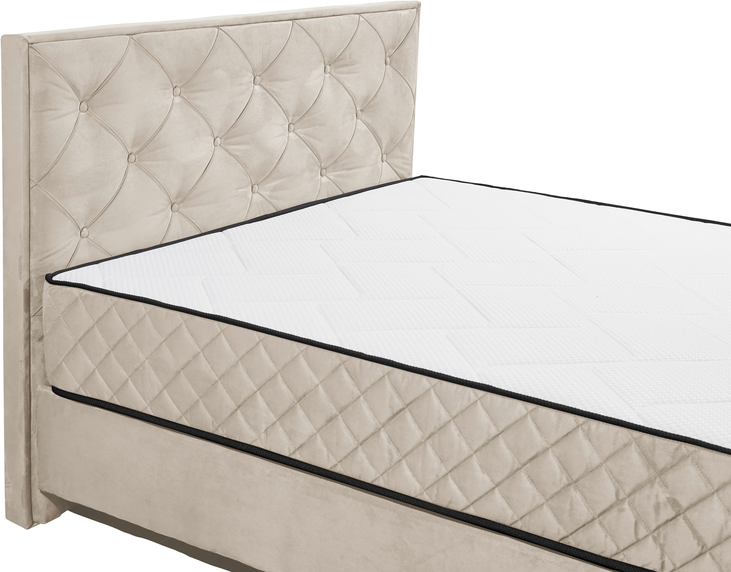 ED EXCITING DESIGN Boxbett »Monroe inkl. Bettkasten, erhältlich in den Breiten 160cm & 180cm«, Duo-Matratze - feste Seite mit Kokosmatte