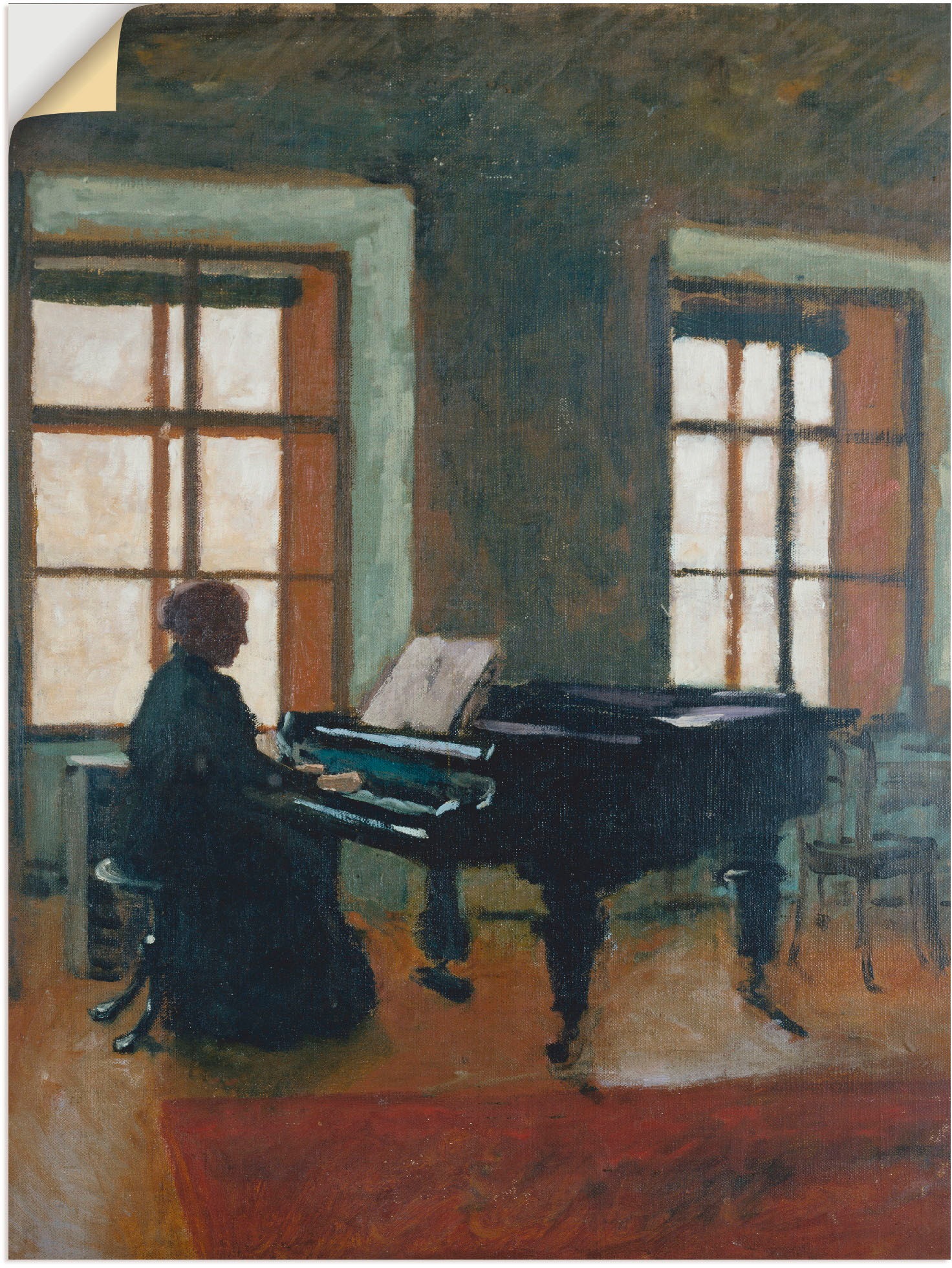 Artland Wandbild »Am Klavier. 1910«, Instrumente, (1 St.), in vielen Größen & Produktarten -Leinwandbild, Poster, Wandaufkleber / Wandtattoo auch für Badezimmer geeignet