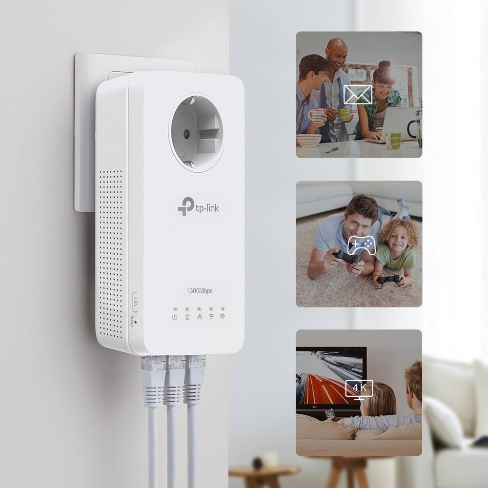 TP-Link Reichweitenverstärker »TL-WPA8631P AV1300 Powerline WLAN AC (3x LAN)«
