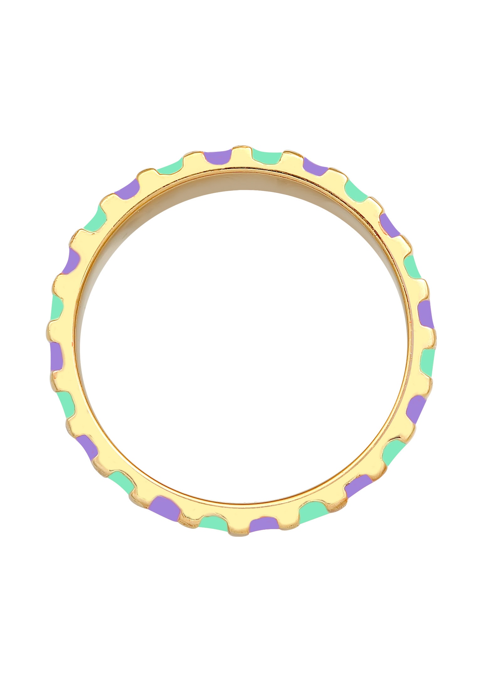 Elli Silberring »Ring Bandring Relief Rillen Emaille 925 Silber«