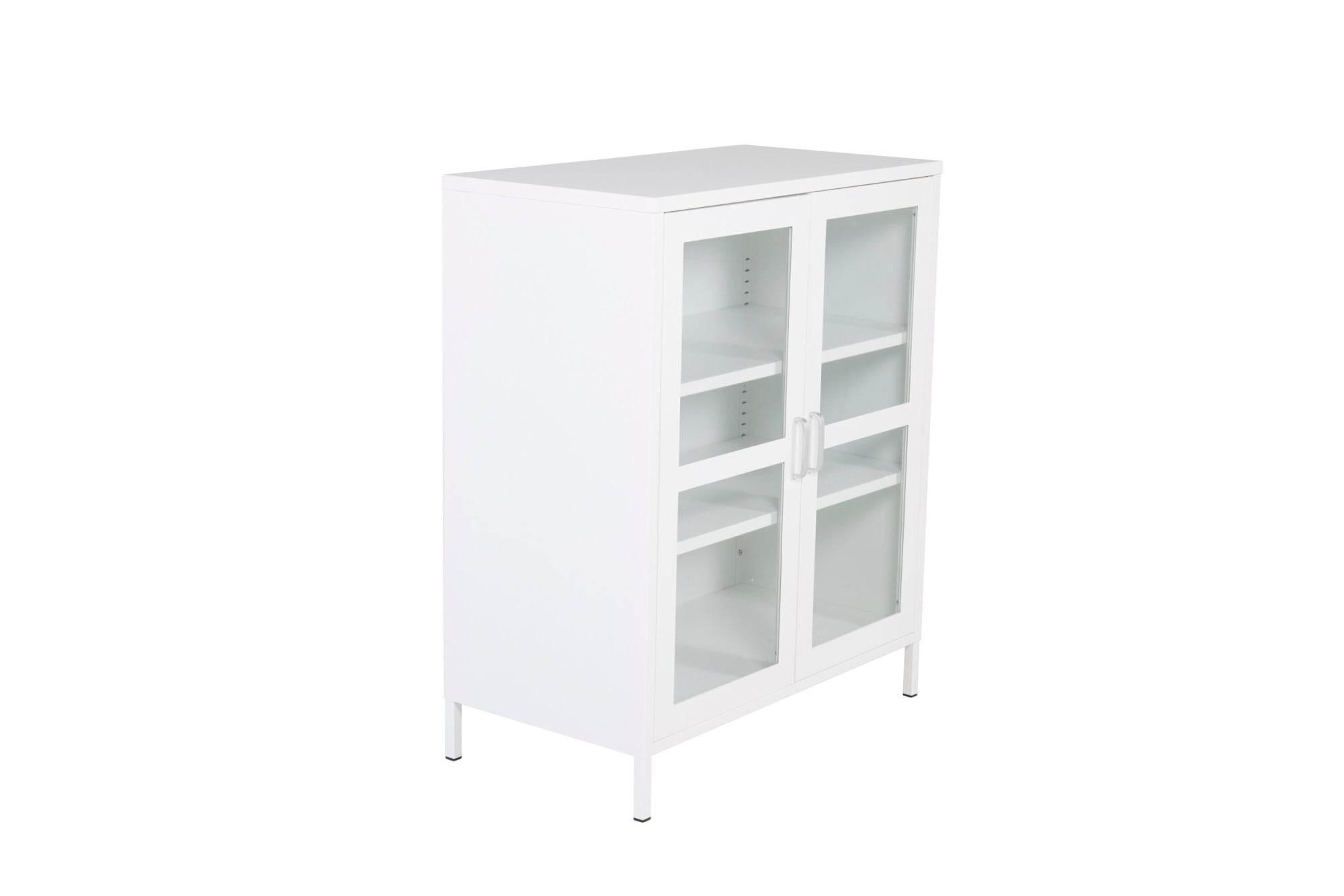Venture Home Vitrine »Acero, Stauraumschrank, 2 Glas-Türen, Höhe 97 cm« Pulverbeschichtung, transparent, Silbergriff, modern
