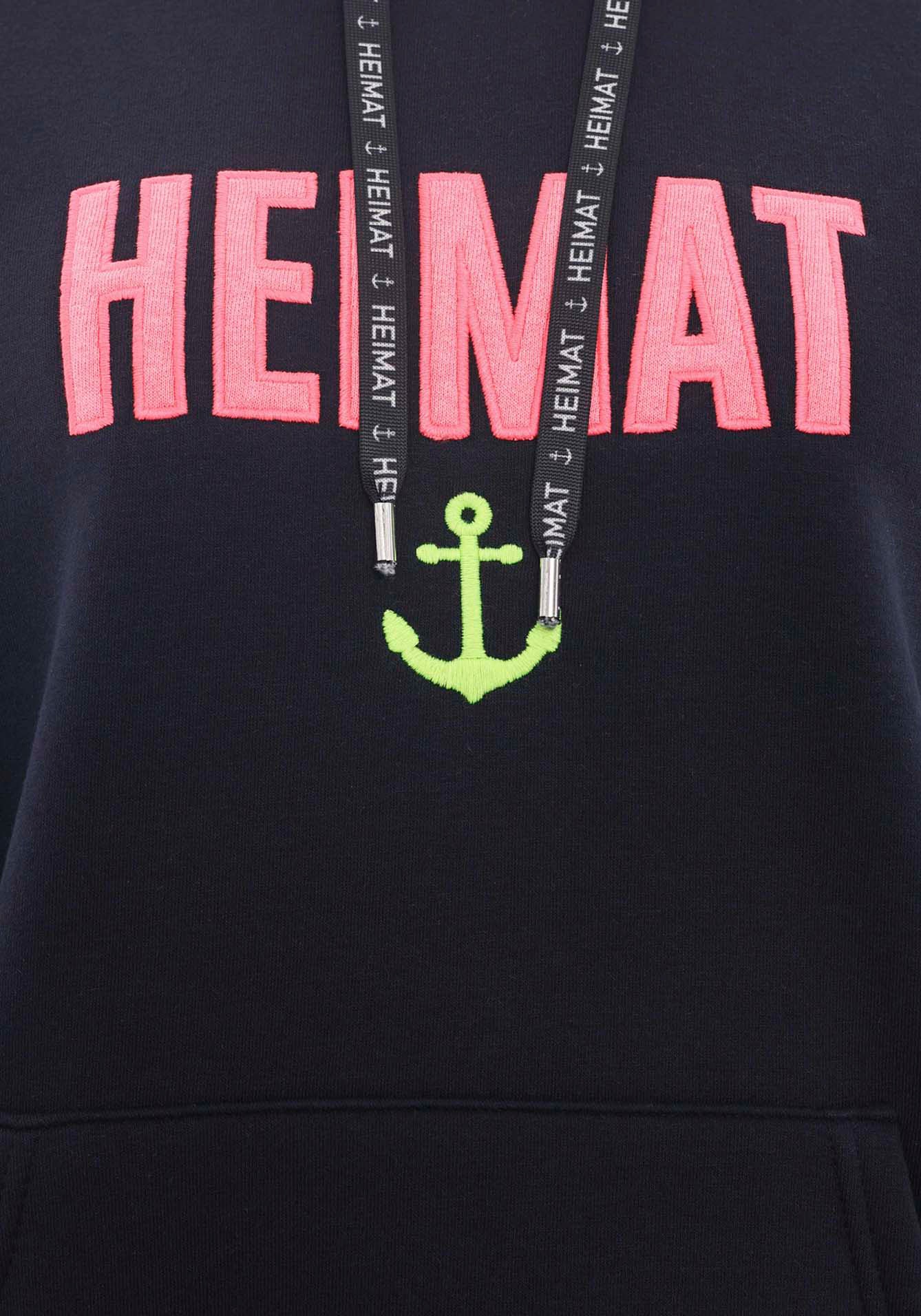 Zwillingsherz Sweatshirt, mit "Heimat"-Schriftzug, Ankermotiv und Details am Rücken