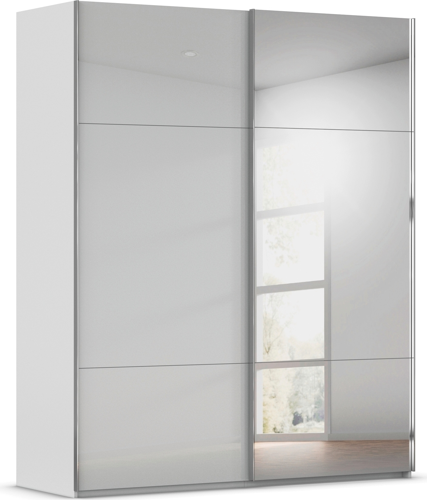 rauch Schwebetürenschrank »Kleiderschrank Schrank Garderobe Schlafzimmerschrank CONTIDO« 3 verschiedene Ausstattungen BASIC/CLASSIC/PREMIUM (inkl. SOFT-CLOSE),  aus hochwertigem Material in 6 Breiten 2 Griff-Farben MADE IN GERMANY
