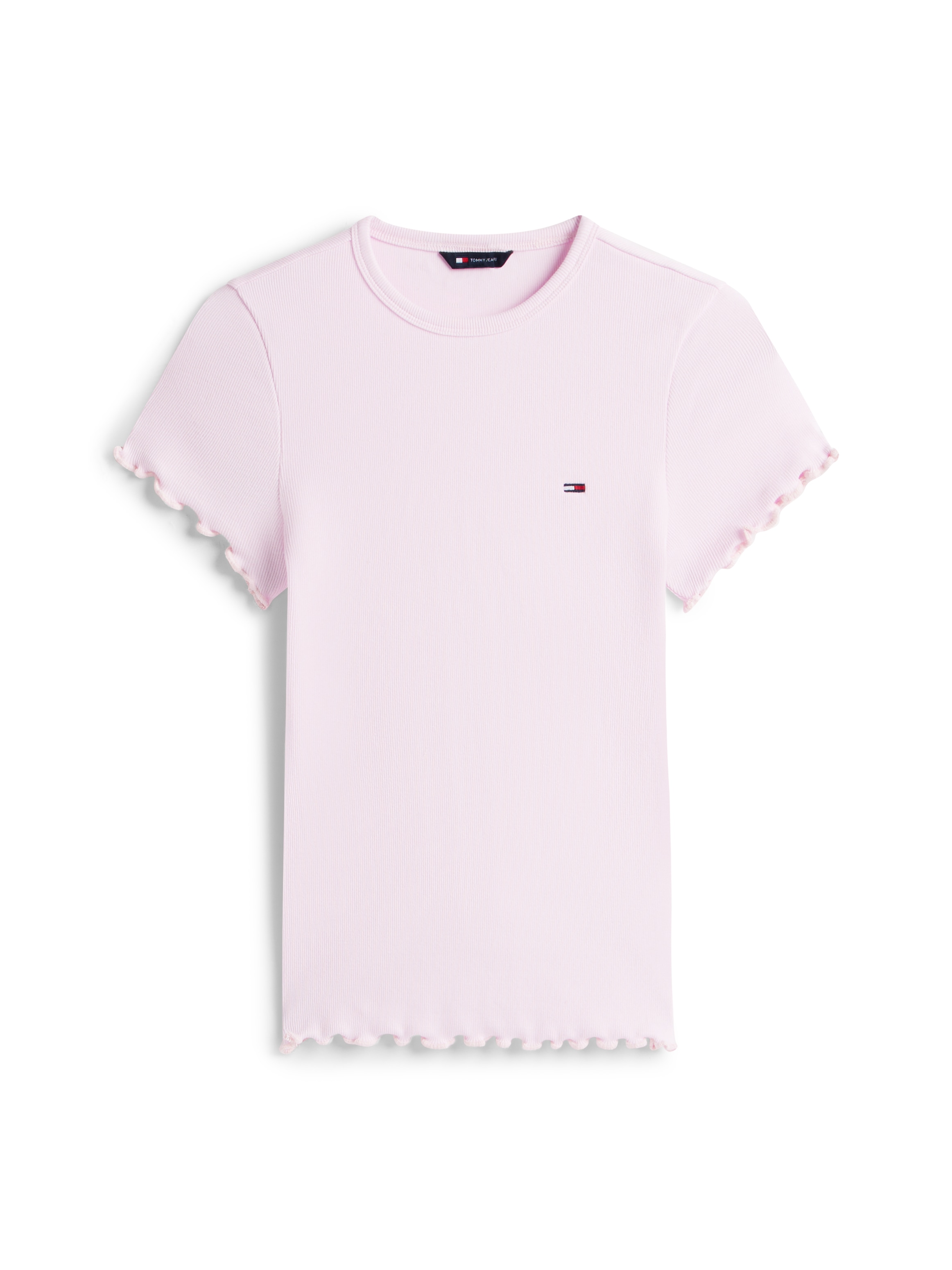 Tommy Jeans T-Shirt »TJW SLIM LETTUCE EDGE RIB SS« mit gerippter Struktur