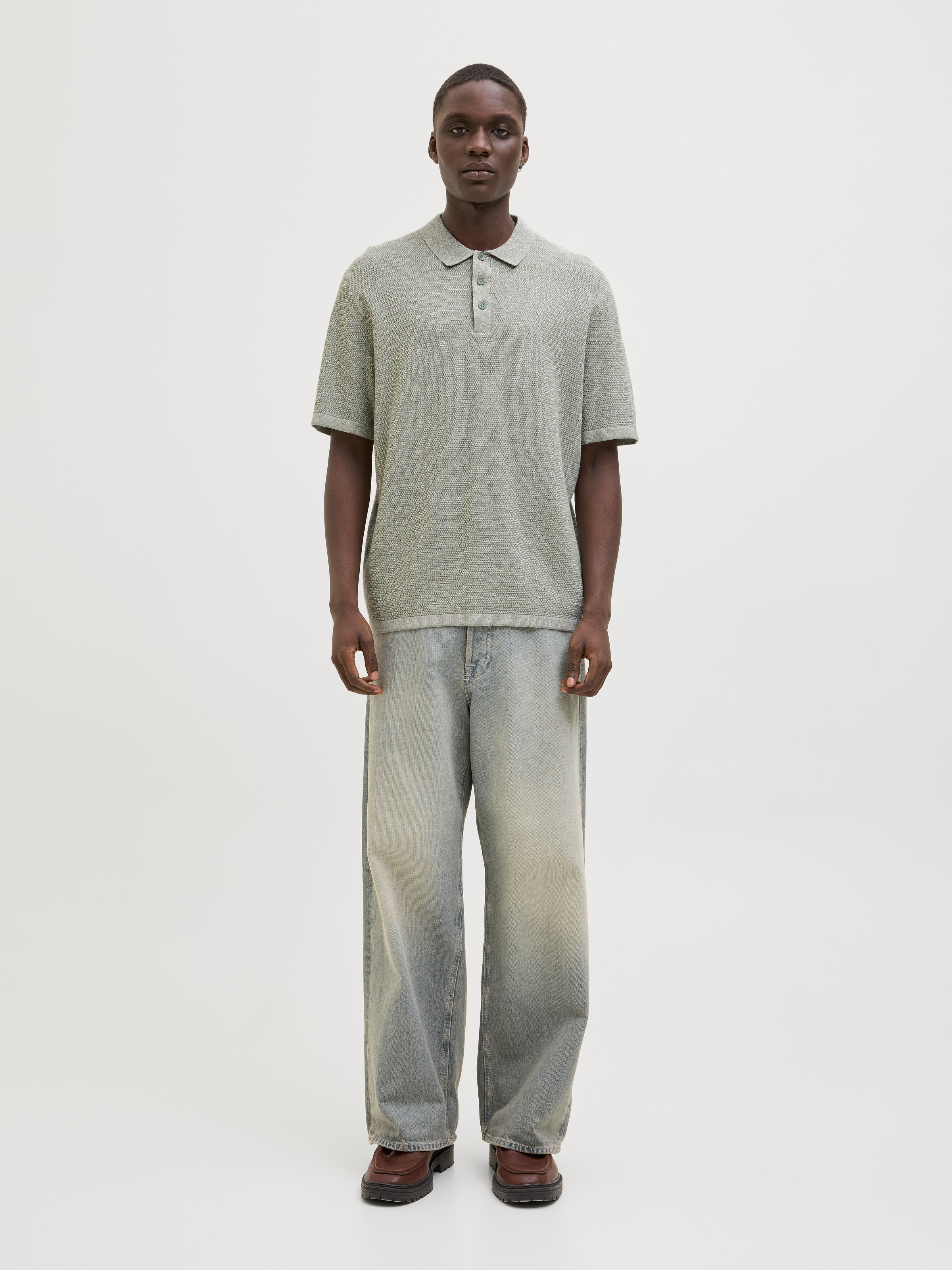 Jack & Jones Kurzarmpullover »JJEGEORGE KNIT POLO SS SN«, mit Polo Kragen