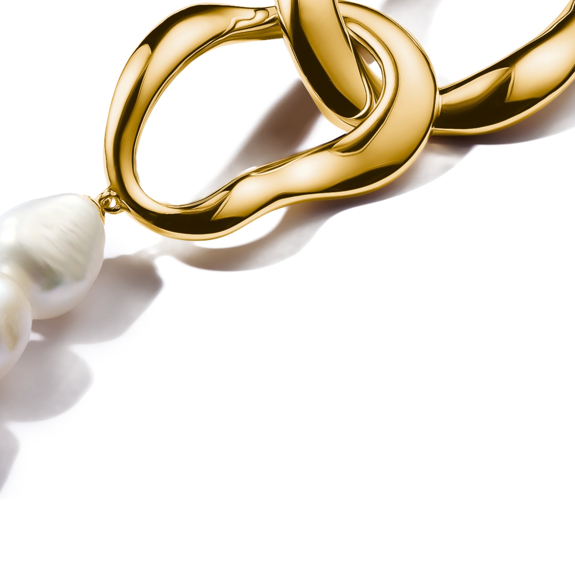 THOMAS SABO Kette mit Anhänger »Natural Beauty Kette mit organisch geformtem Anhänger, Bold Elegance« mit Süßwasserzuchtperle