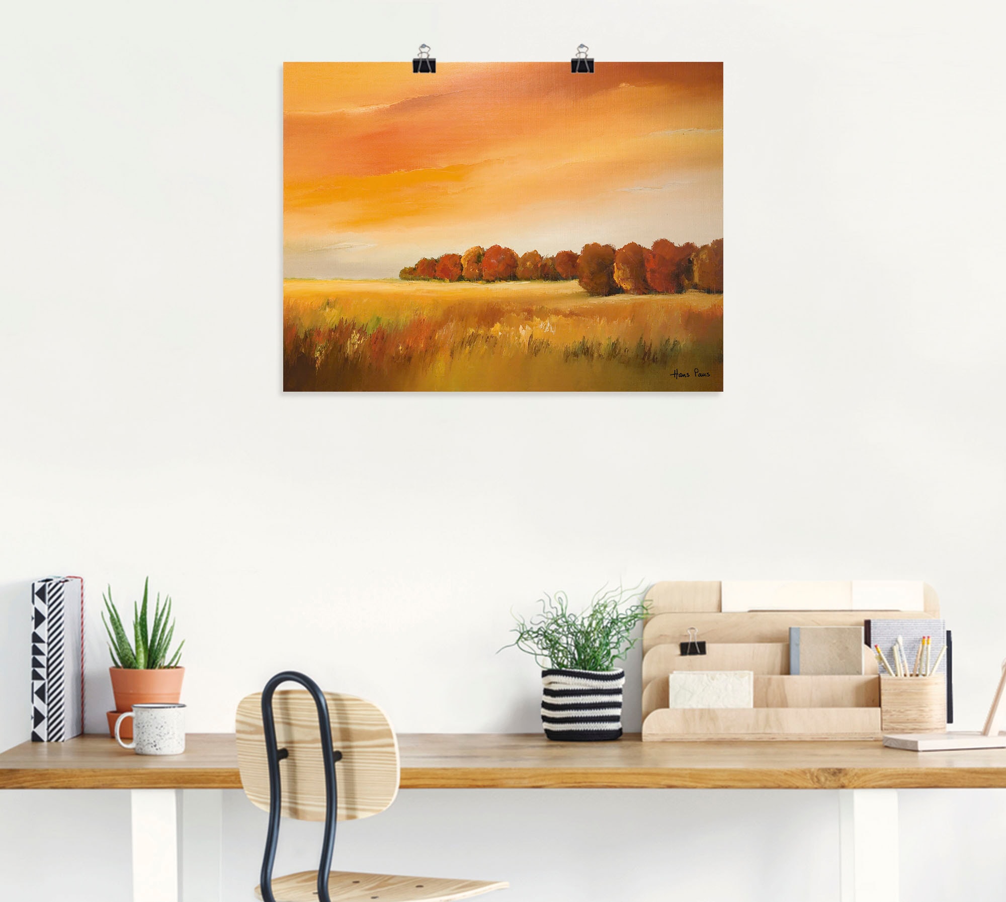Artland Poster »Herbst«, Felder, (1 St.), als Leinwandbild, Wandaufkleber oder Poster in versch. Größen