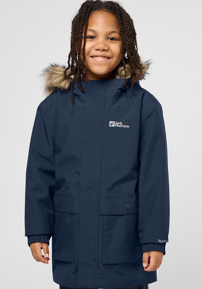 Jack Wolfskin Mädchen 3-in-1-Funktionsparka »COSY BEAR 3IN1 PARKA G« mitKapuze in blau, Größe 176
