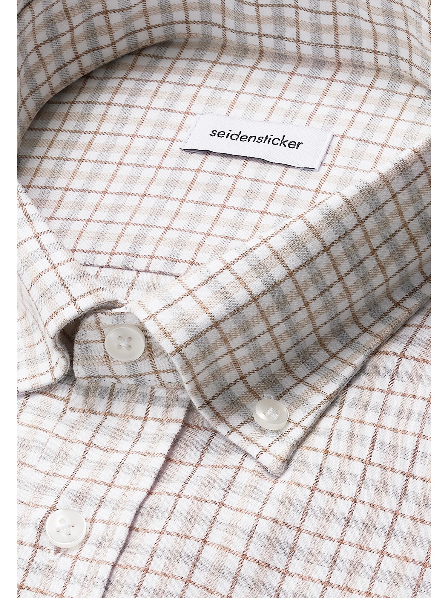 seidensticker Flanellhemd »Schwarze Rose« Slim 1/1 Button-Down-Kragen Karo