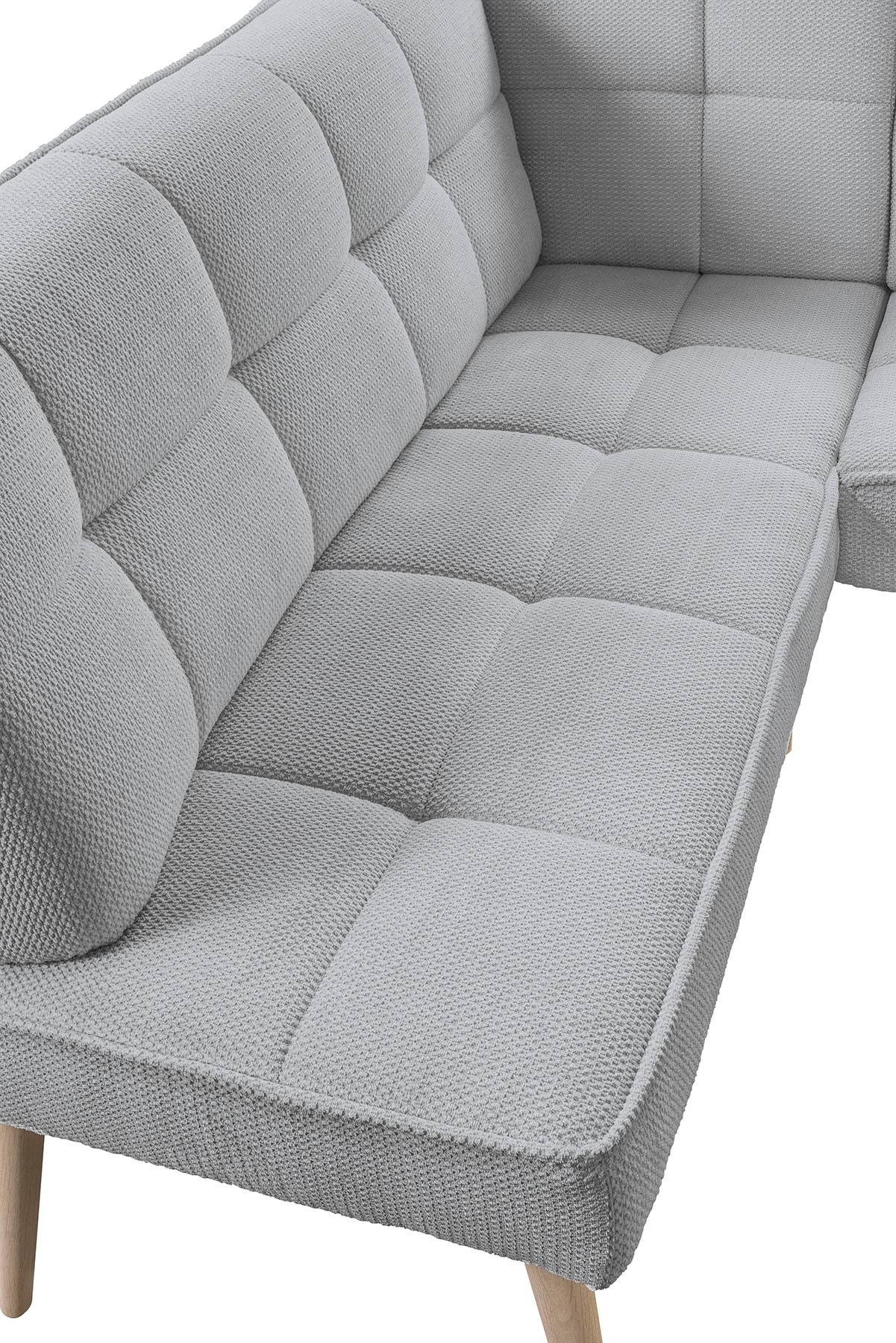 exxpo - sofa fashion Eckbank »Latte« moderne Sitz- und Rückensteppung, bequem und elegant, hoher Holzfuß