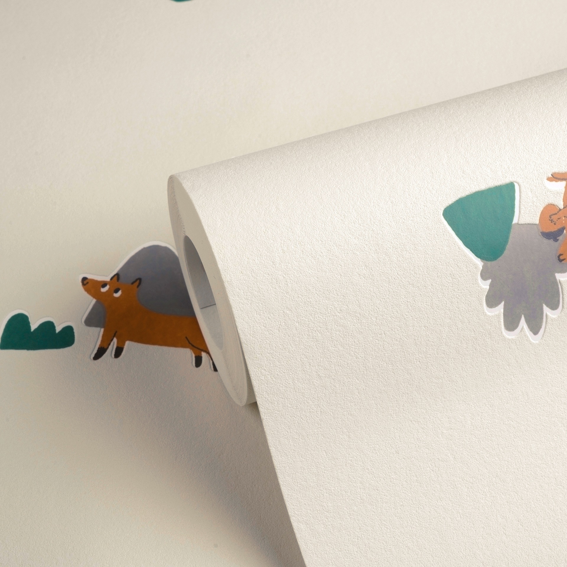 living walls Vliestapete »Kids Studio Waldtiere – Vliestapete für Kinder« Wald | grafisch | naturalistisch glatt Fuchs, Reh und Eichhörnchen im modernen Scandi-Look