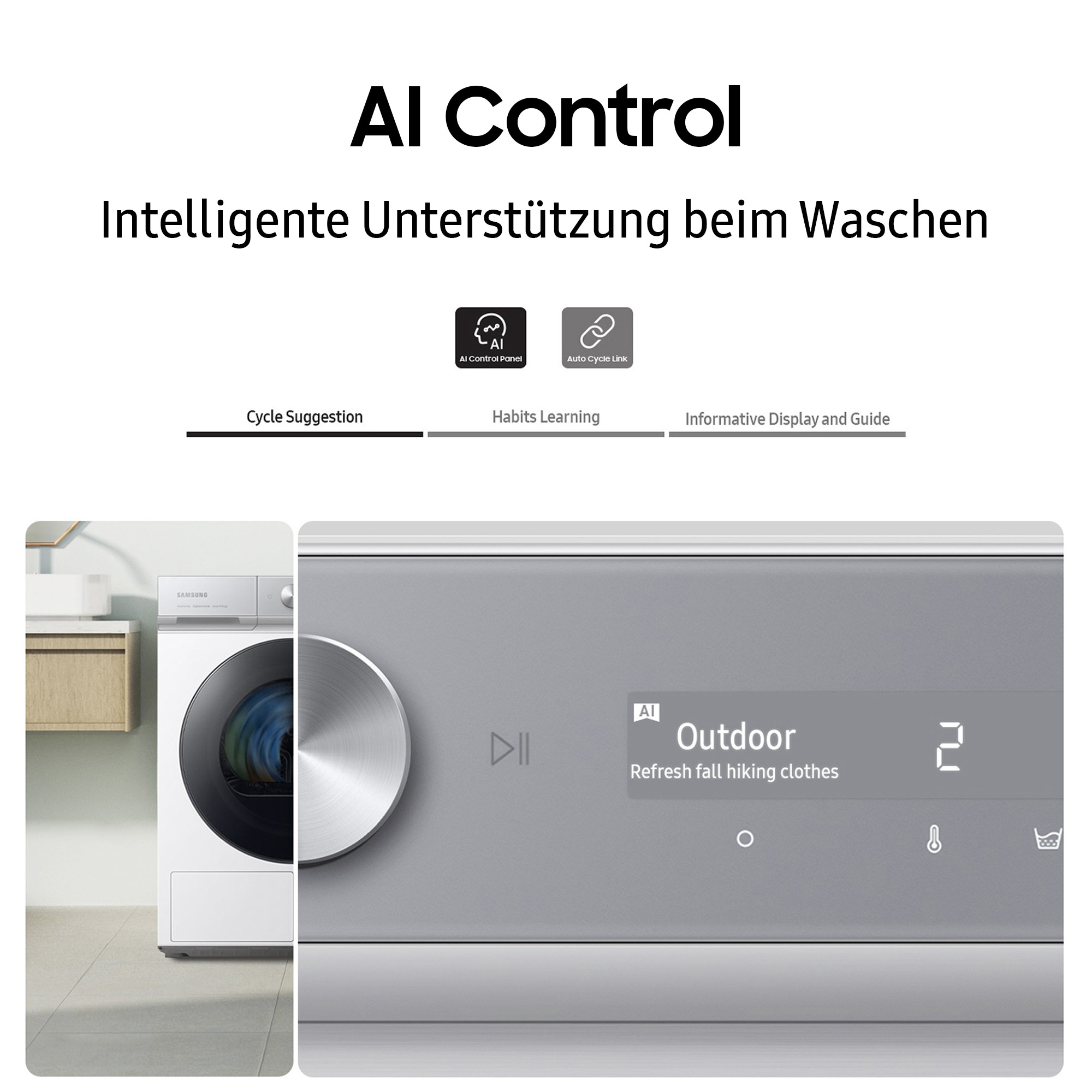 Samsung Waschmaschine WW8400D »WW90DB8U95GH«, 9 kg, 1400 U/min