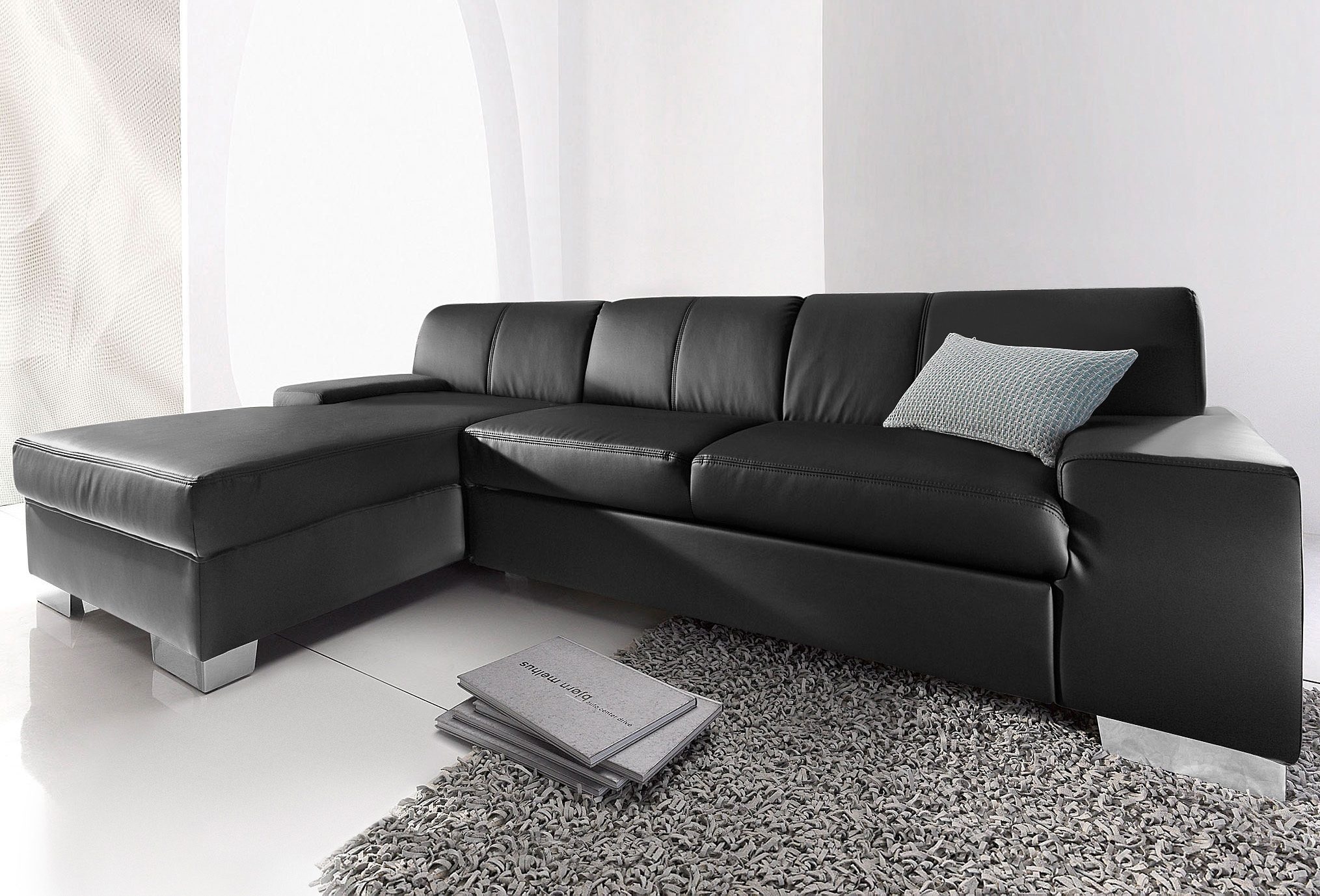 DOMO collection Ecksofa »Star, zeitlose Formensprache, elegante Optik, L-Form«, wahlweise mit Bettfunktion