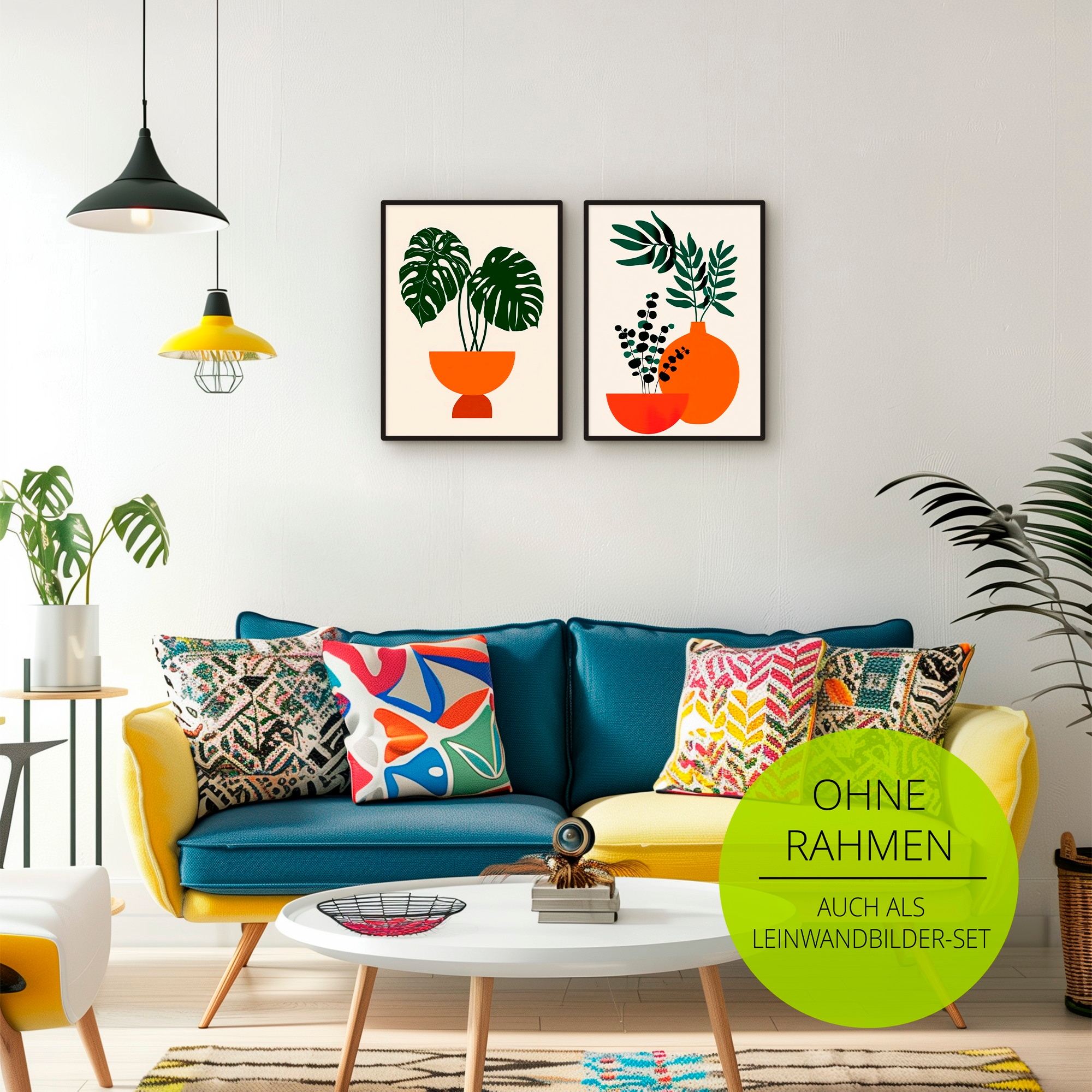 OTTO home Wandbild »Topfpflanze & Vase« Pflanzenbilder 2 Stk. tlg. als Poster oder Leinwandbilder Set