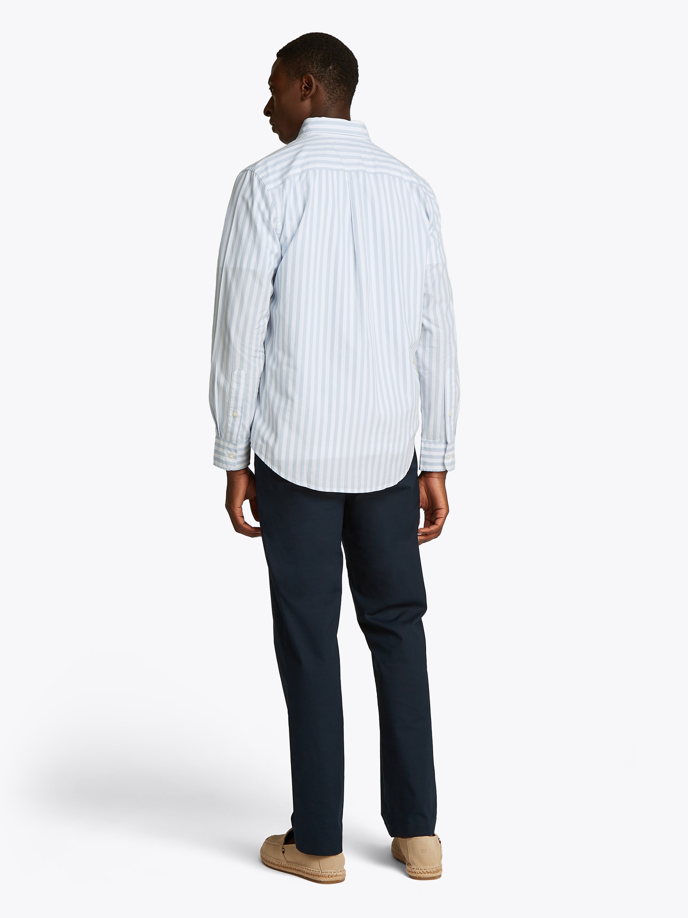 Tommy Hilfiger Langarmhemd »FLEX POPLIN BOLD STRIPE RF SHIRT«, Mit Rundhalsausschnitt