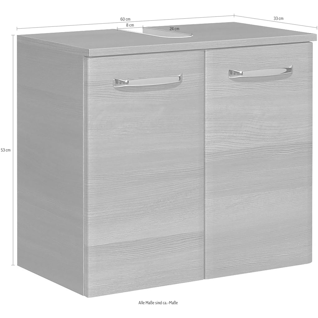 Saphir Waschbeckenunterschrank »Quickset Unterbeckenschrank mit 2 Türen, Siphonausschnitt, 60 cm breit«