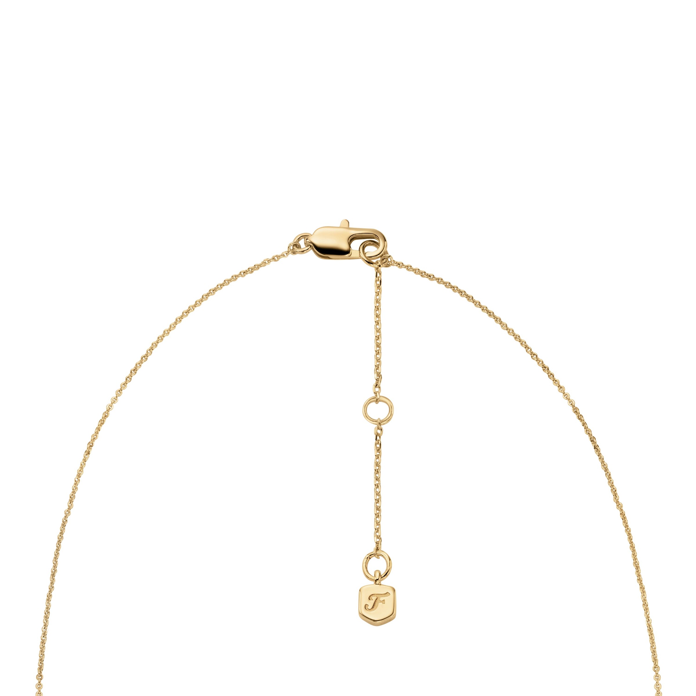 Fossil Kette ohne Anhänger »Schmuck Geschenk Metall SUTTON Herzen« mit Zirkonia (synth.)