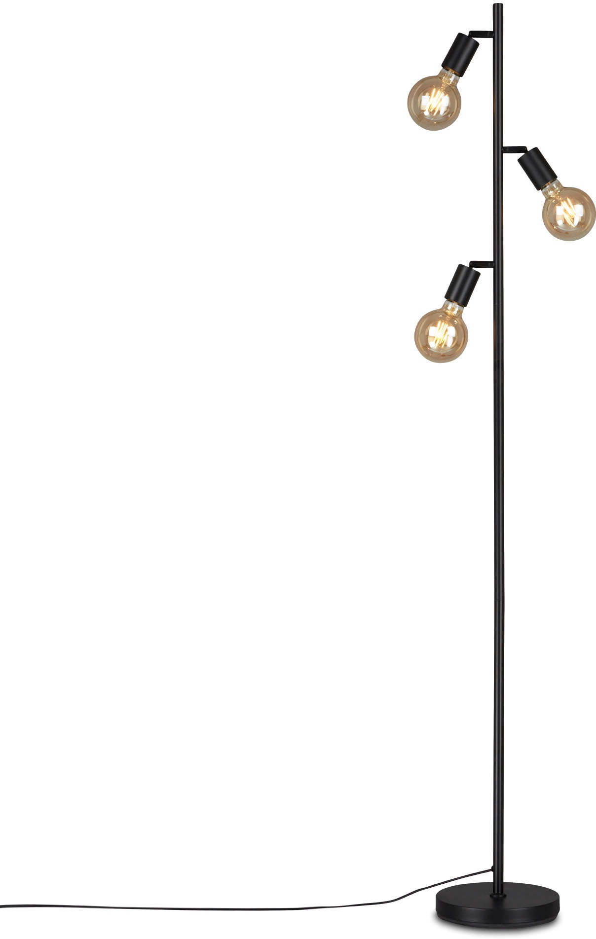 Briloner Leuchten Stehlampe »1387035 KUGLO« E27 Warmweiß metall/schwarz, inkl. Kabelschalter,  exkl. 3x E27 max. 10 W