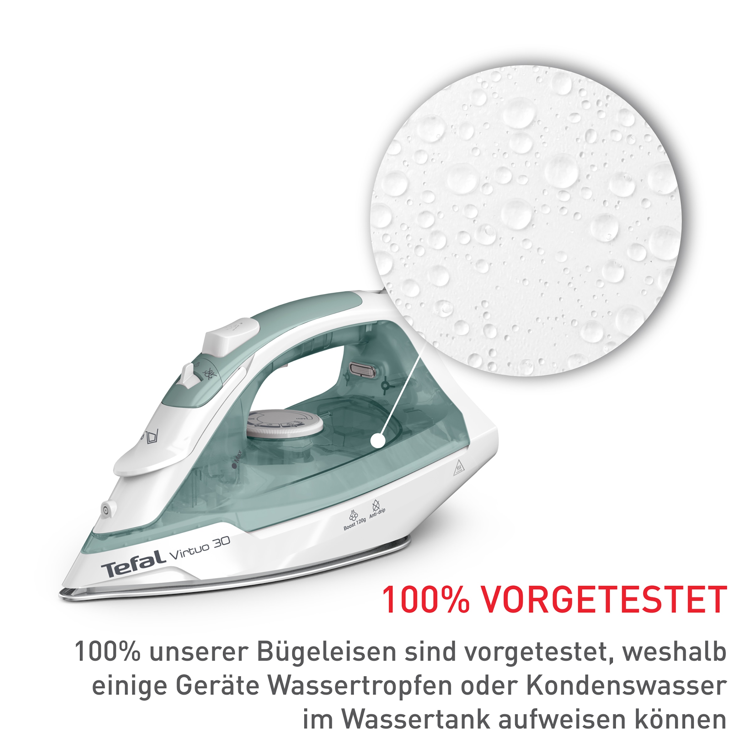 Tefal Dampfbügeleisen »FV2C42 Virtuo 30«, 2000 W, 27 g/Min. Dampfabgabe, 120 g/Min. Dampfstoß, Vertikaldampf