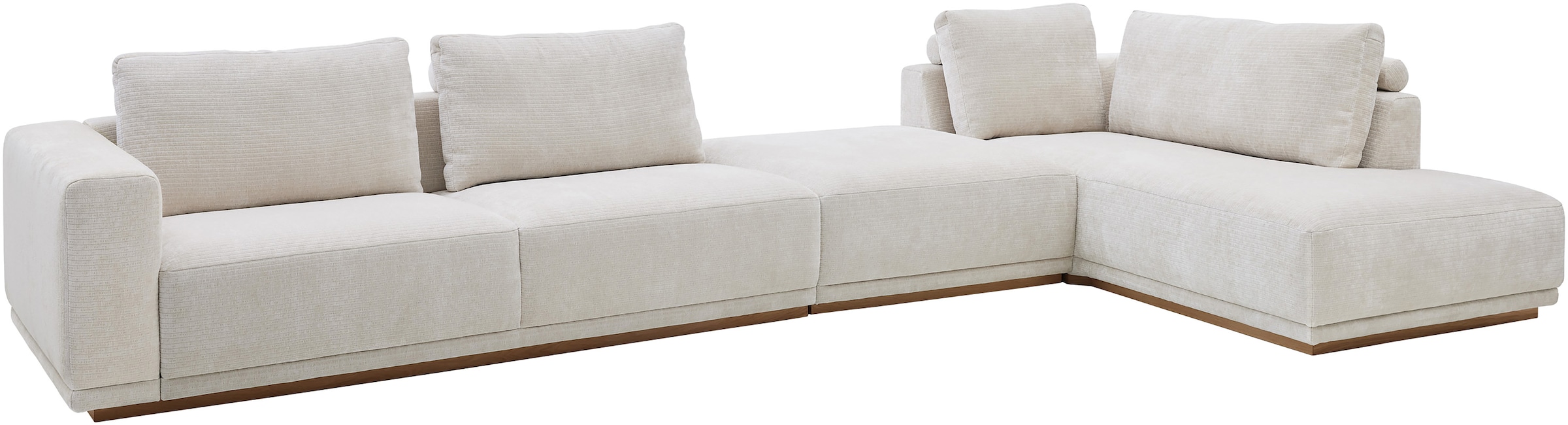 Musterring Wohnlandschaft Anreihsofa mit Armlehne links, Eckteil rechts mit Kissen & Hocker