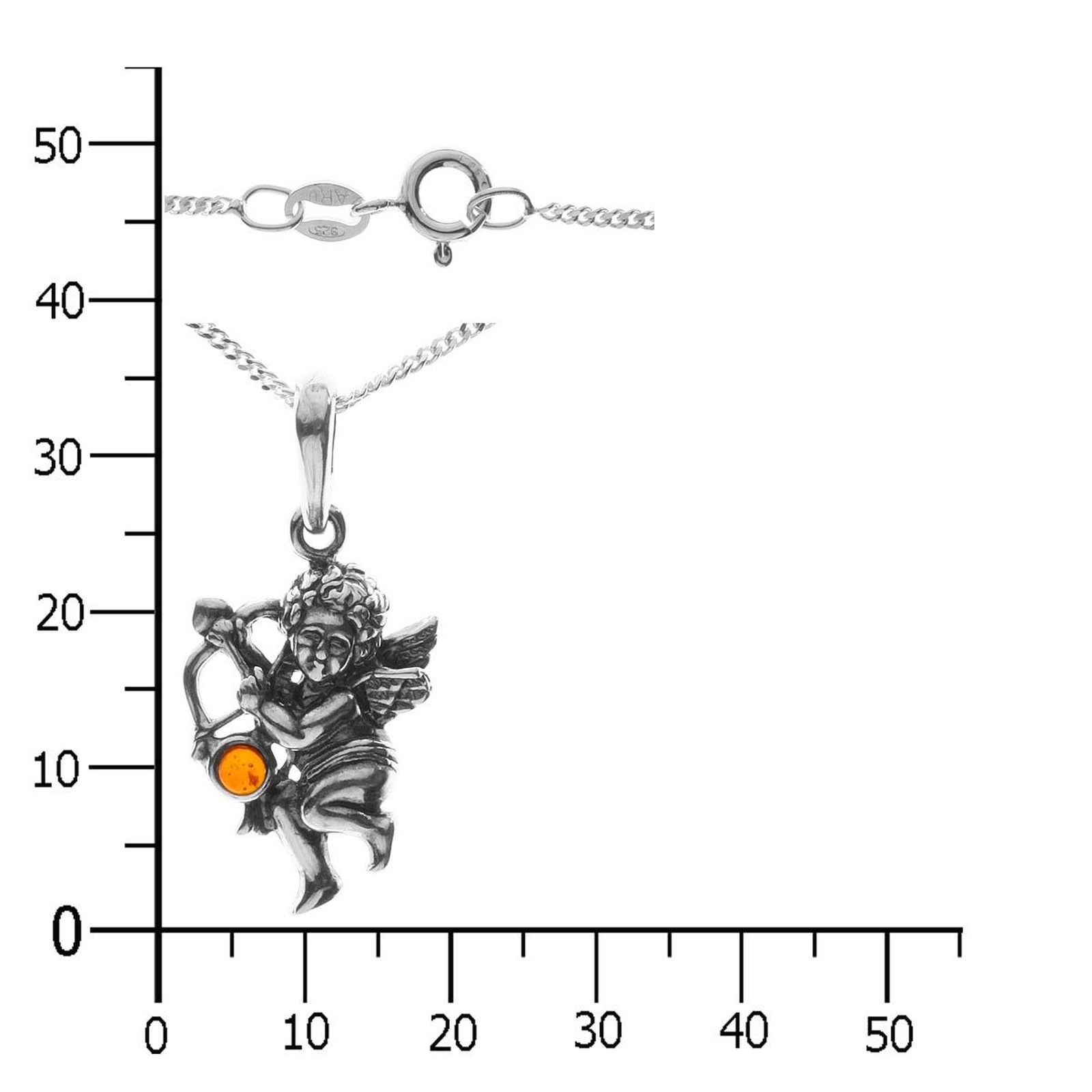 OSTSEE-SCHMUCK Kette mit Anhänger »- Engel Amor - Silber 925/000 - Bernstein«