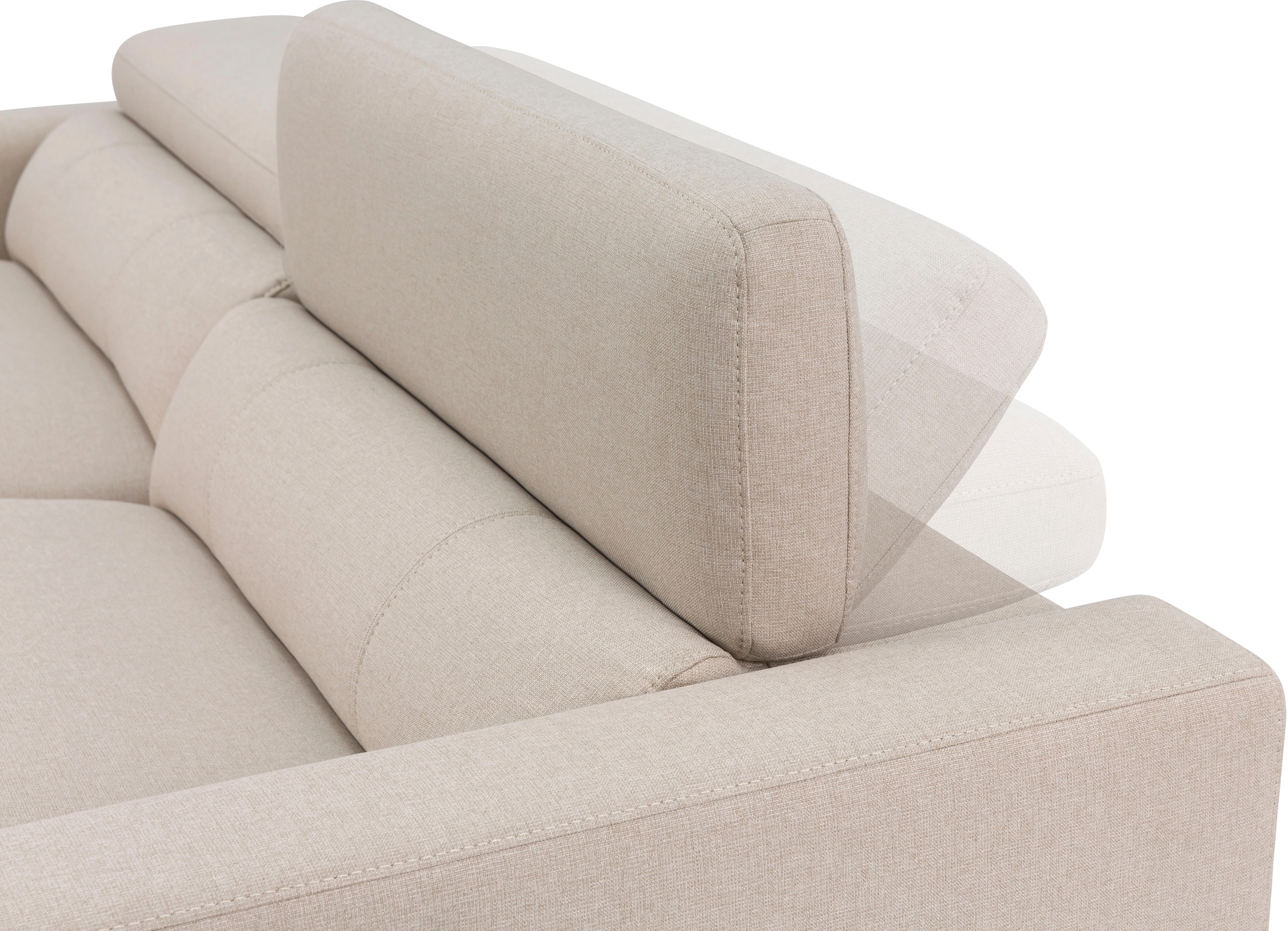 OTTO home Ecksofa »LEWII, L-Form, 213 cm - elektr. Relaxfunktion« mit USB A/C-Anschluss. Federkern, verstellbaren Kopfstützen, Webstoff