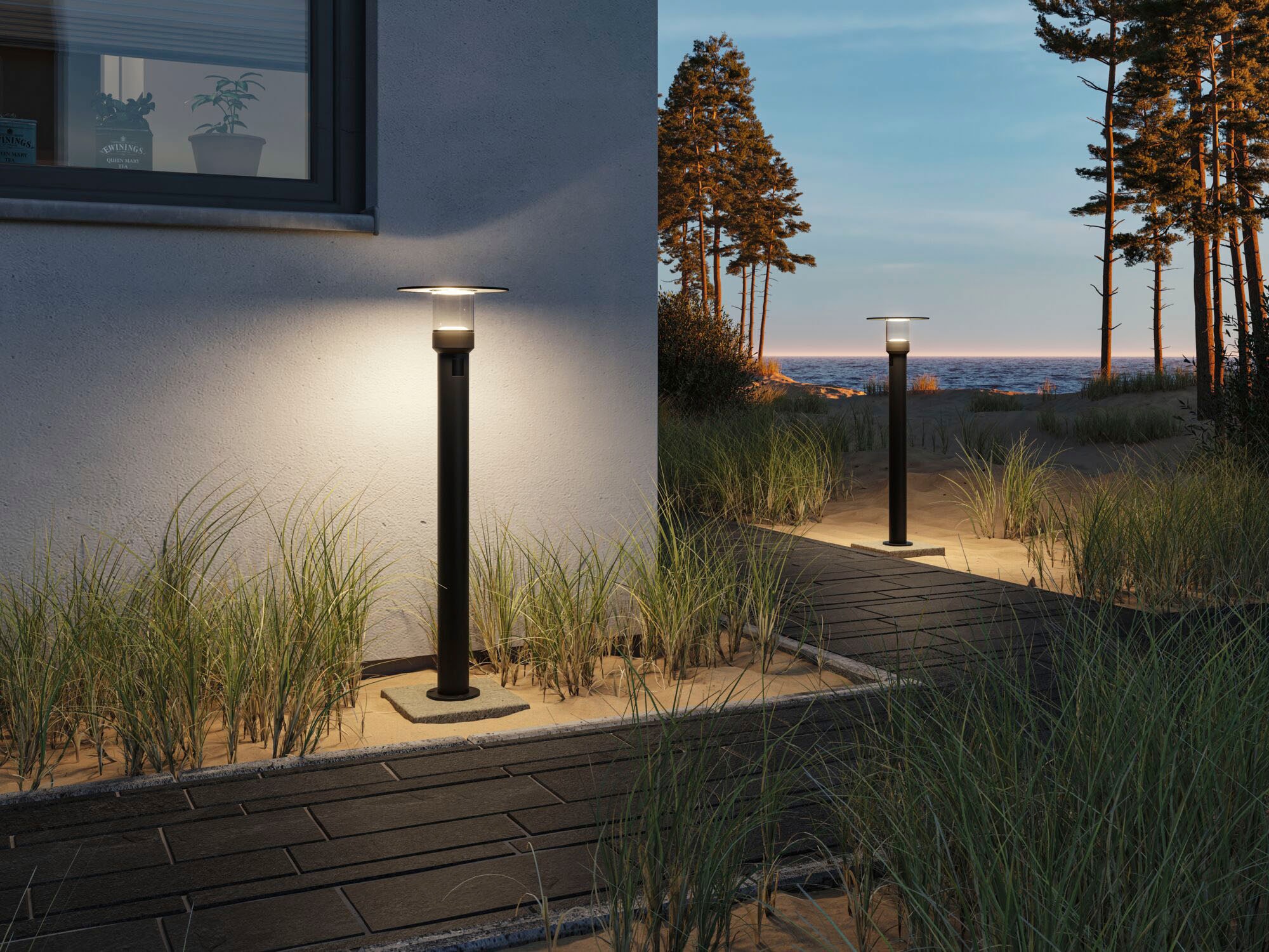 Paulmann LED Gartenleuchte »Sienna 230V Pollerleuchte«, 1 flammig, seewasserresistent, mit PIR-Sensor