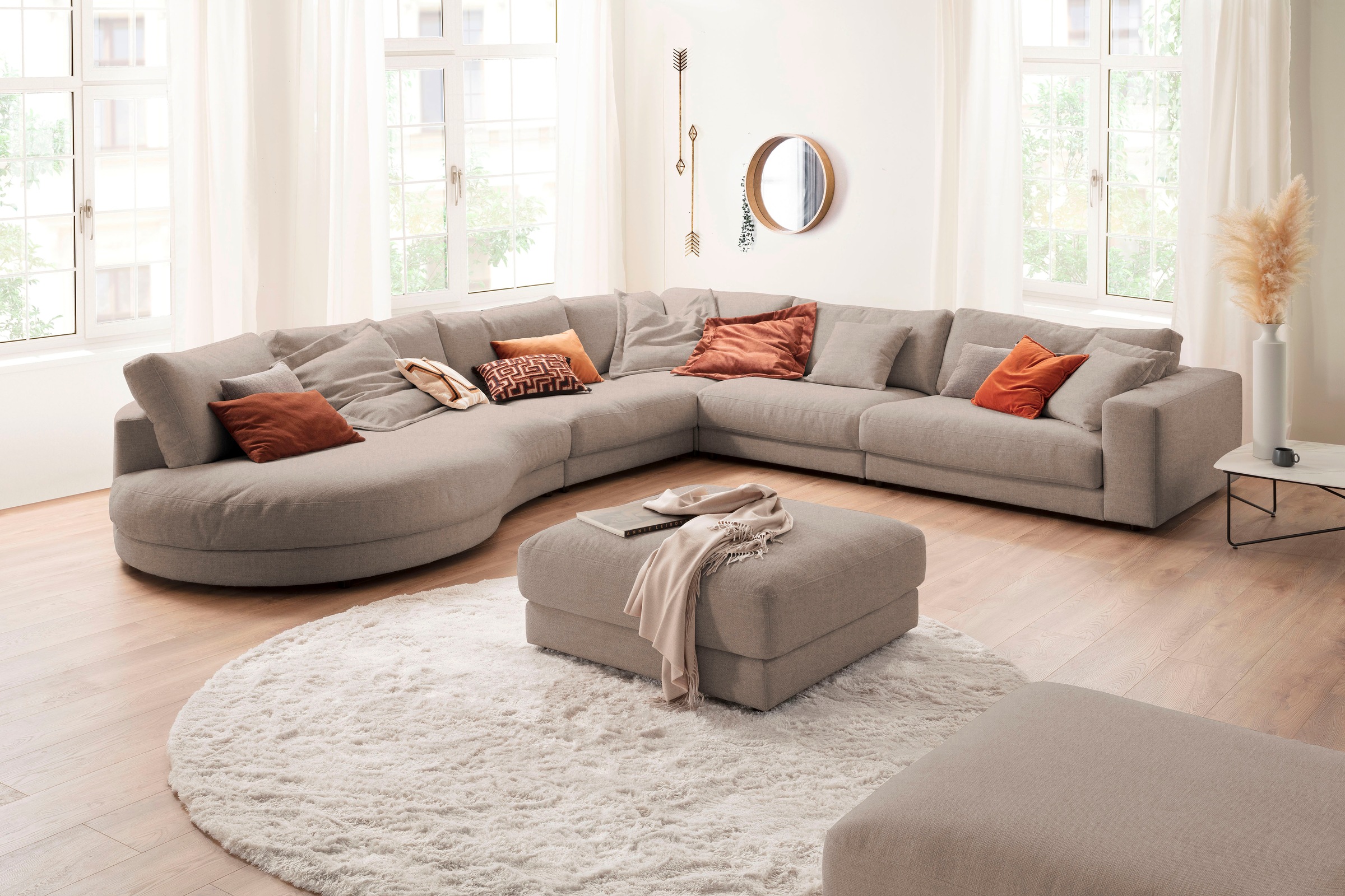 3C Candy Ecksofa »Enisa II, bequem und komfortabel,  Mega Familiensofa, L-Form« incl. 3 Flatterkissen, wahlweise mit Flecken-Schutz-Bezug Easy care