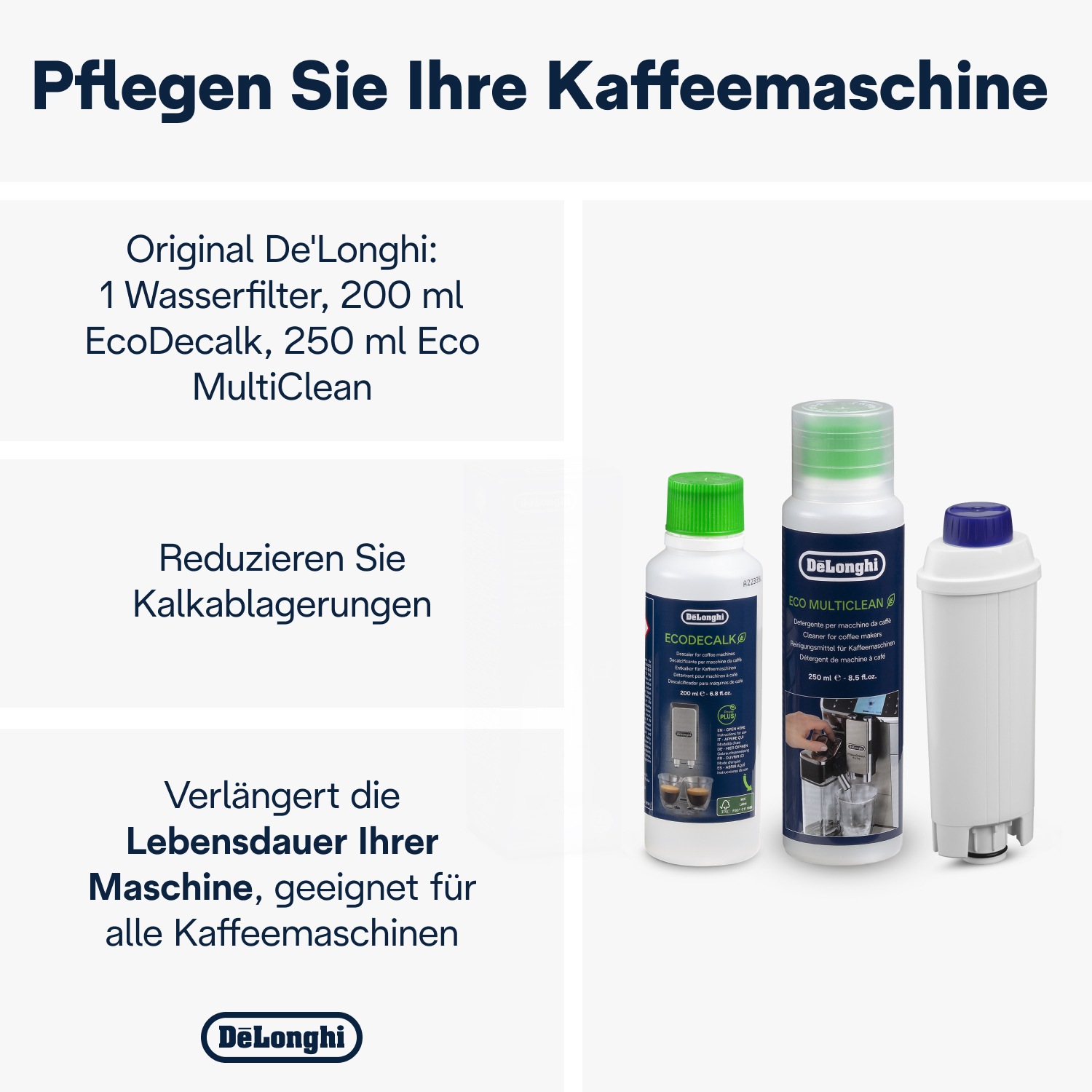 De'Longhi Pflegeset »DLSC306 Original, für Kaffeemaschinen & Kaffeevollautomaten« für Kaffeevollautomaten