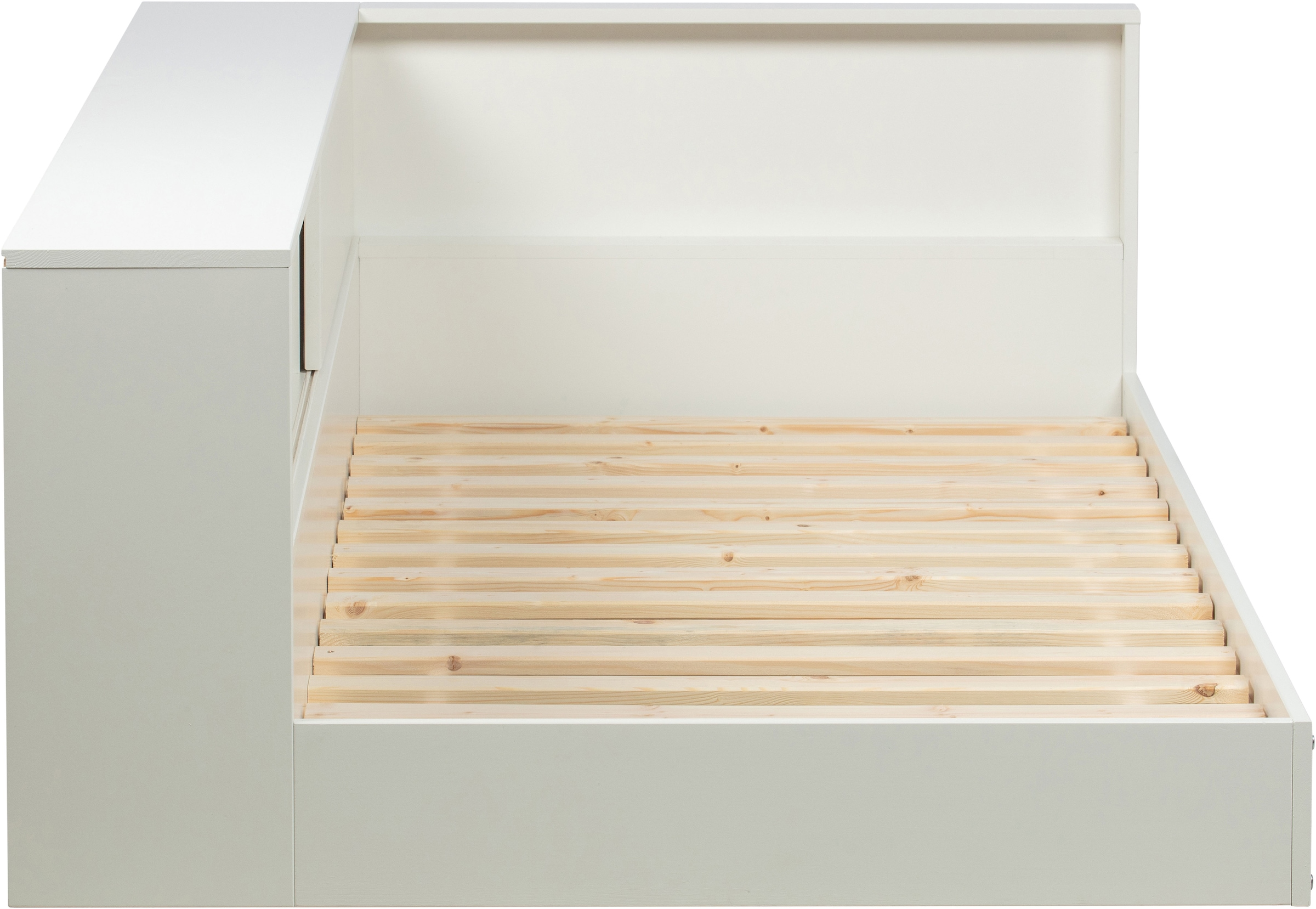 WOOOD Stauraumbett »Connect FSC®-Kiefernholz mit Schiebetür und Stauraum 213x118x60 cm« Einfach zu montierbar, Matratzenmaß 90x200 cm, Pfleiglicht