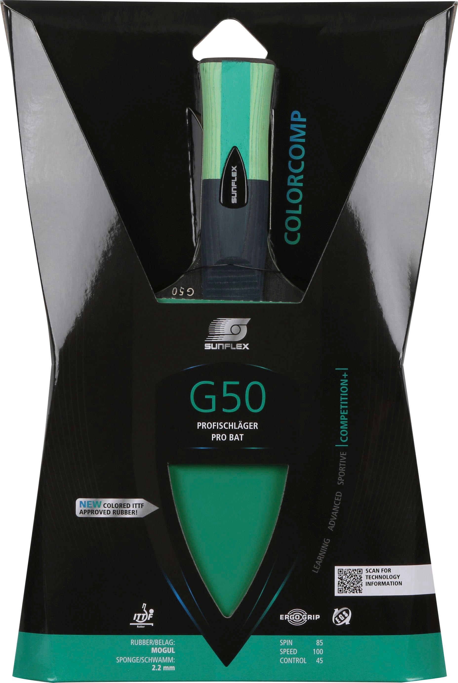 Sunflex Tischtennisschläger »Color Comp G 50, Profi Spieler Racket Bat«