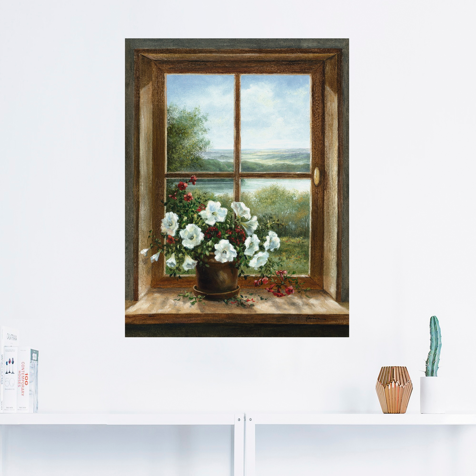Artland Wandbild »Blumen am Fenster«, Arrangements, (1 St.), als Alubild,  Leinwandbild, Wandaufkleber oder Poster in versch. Größen bei OTTO