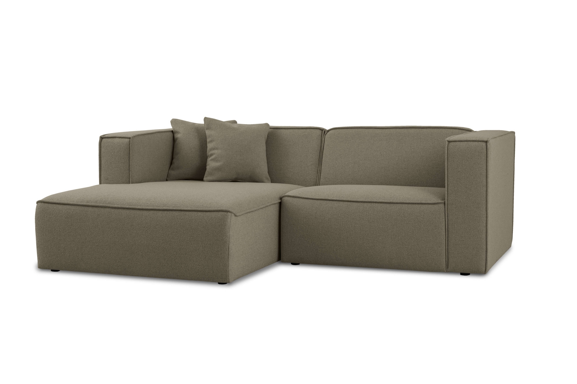 OTTO home Ecksofa »Tammie«, Breite 222 cm, Webstoff fein, bodentief, mit Wellenunterfederung