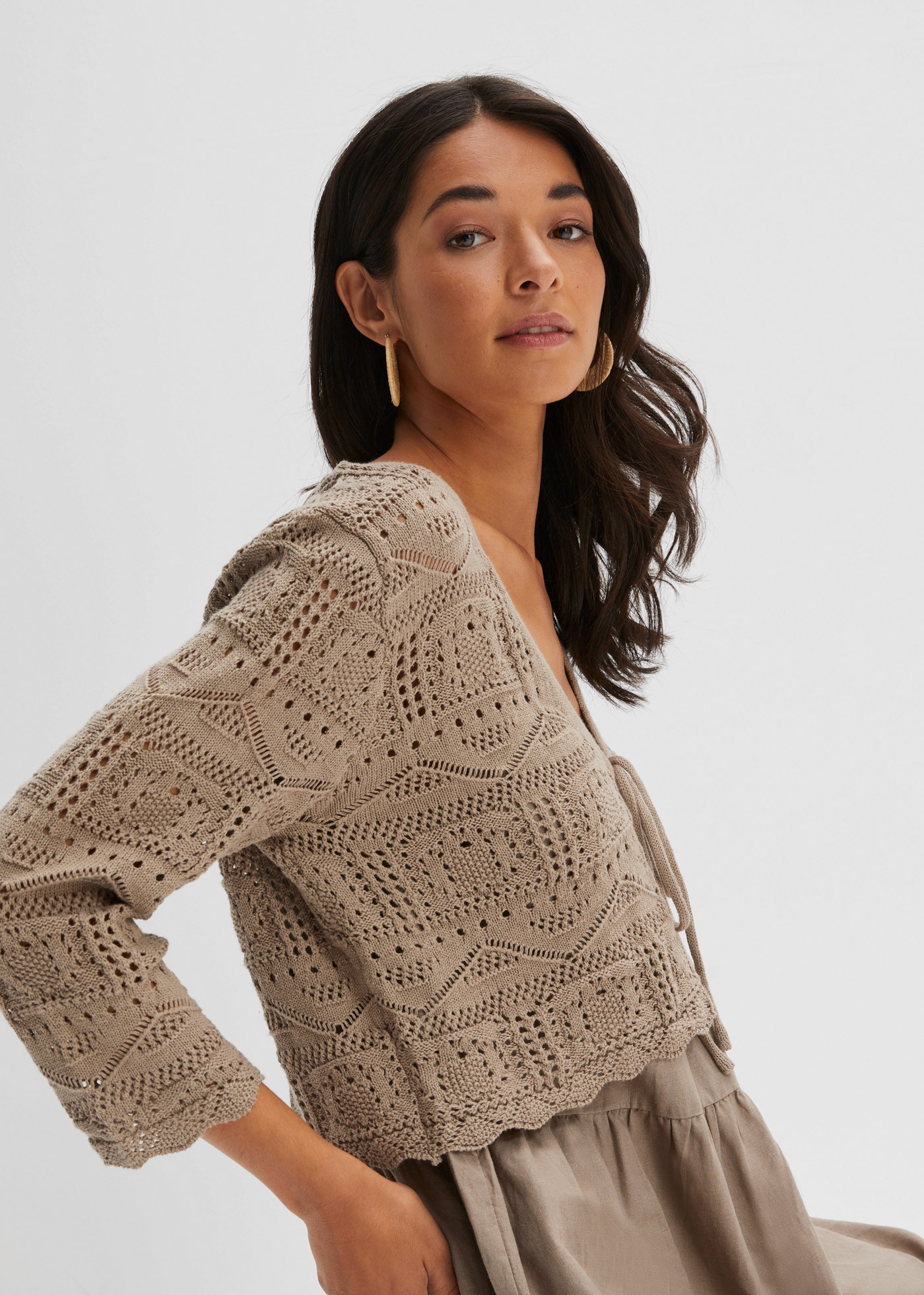 bonprix Ajourstrickjacke »Ajour-Bolero«, Ajour-Bolero
