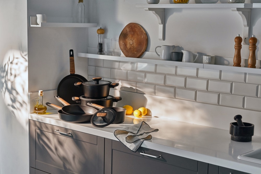 RESTO Kitchenware Kasserolle »Mon, Topf 1,4 l, antihaftbeschichtet und spülmaschinenfest« 2 Stk. tlg. Aluminium