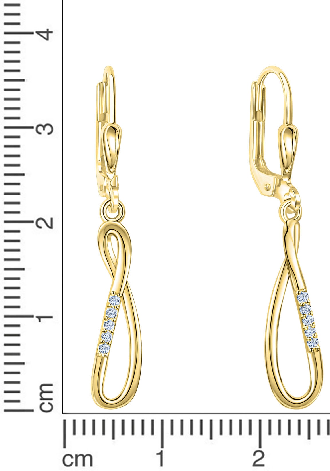 Firetti Paar Ohrhänger »Schmuck Geschenk Gold 375 Ohrschmuck Patentbrisur Glitzer«, mit Zirkonia (synth.)