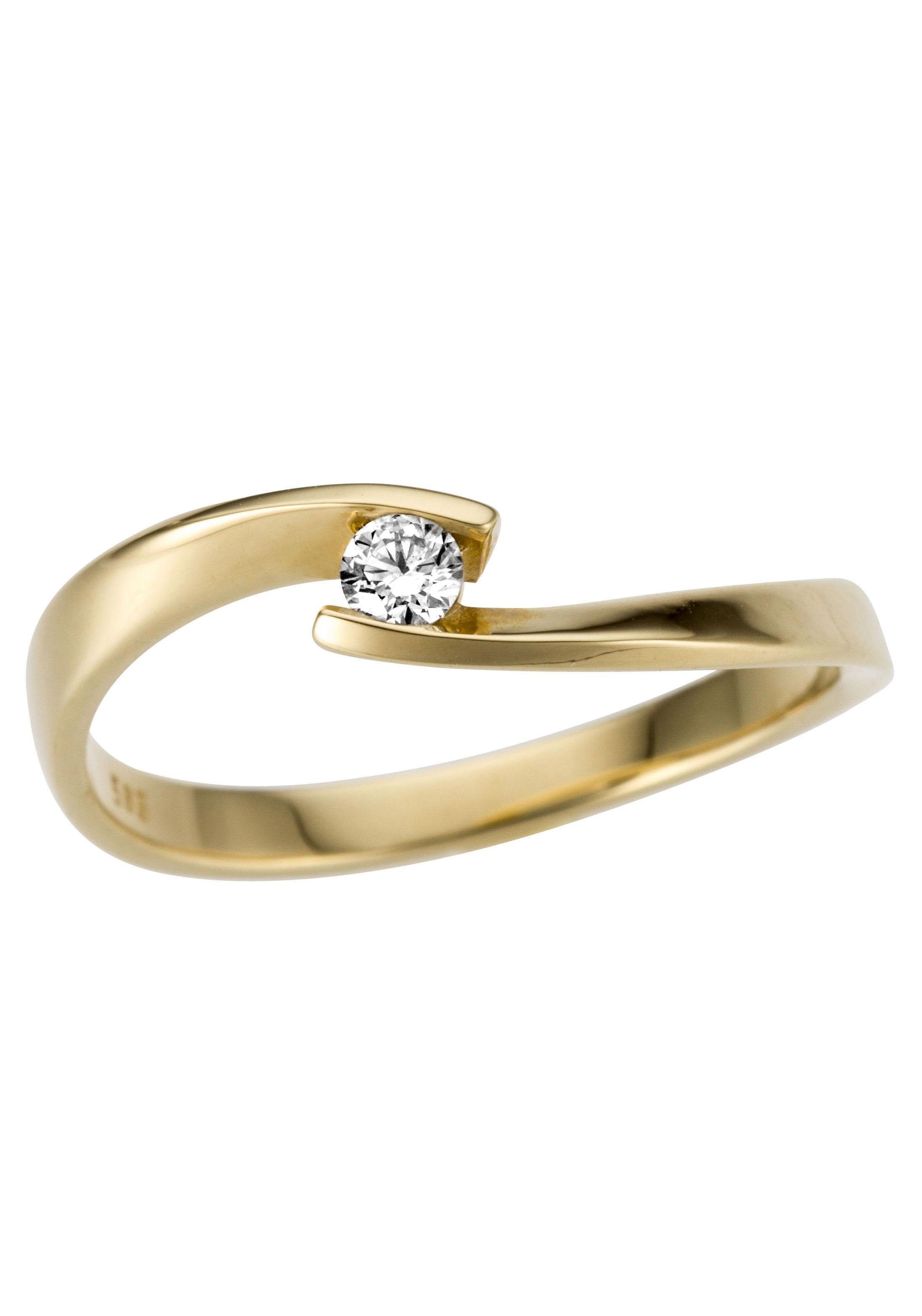 Goldring »Schmuck Geschenk Gold 333 Damenring Verlobungsring Goldring Solitär«, mit...