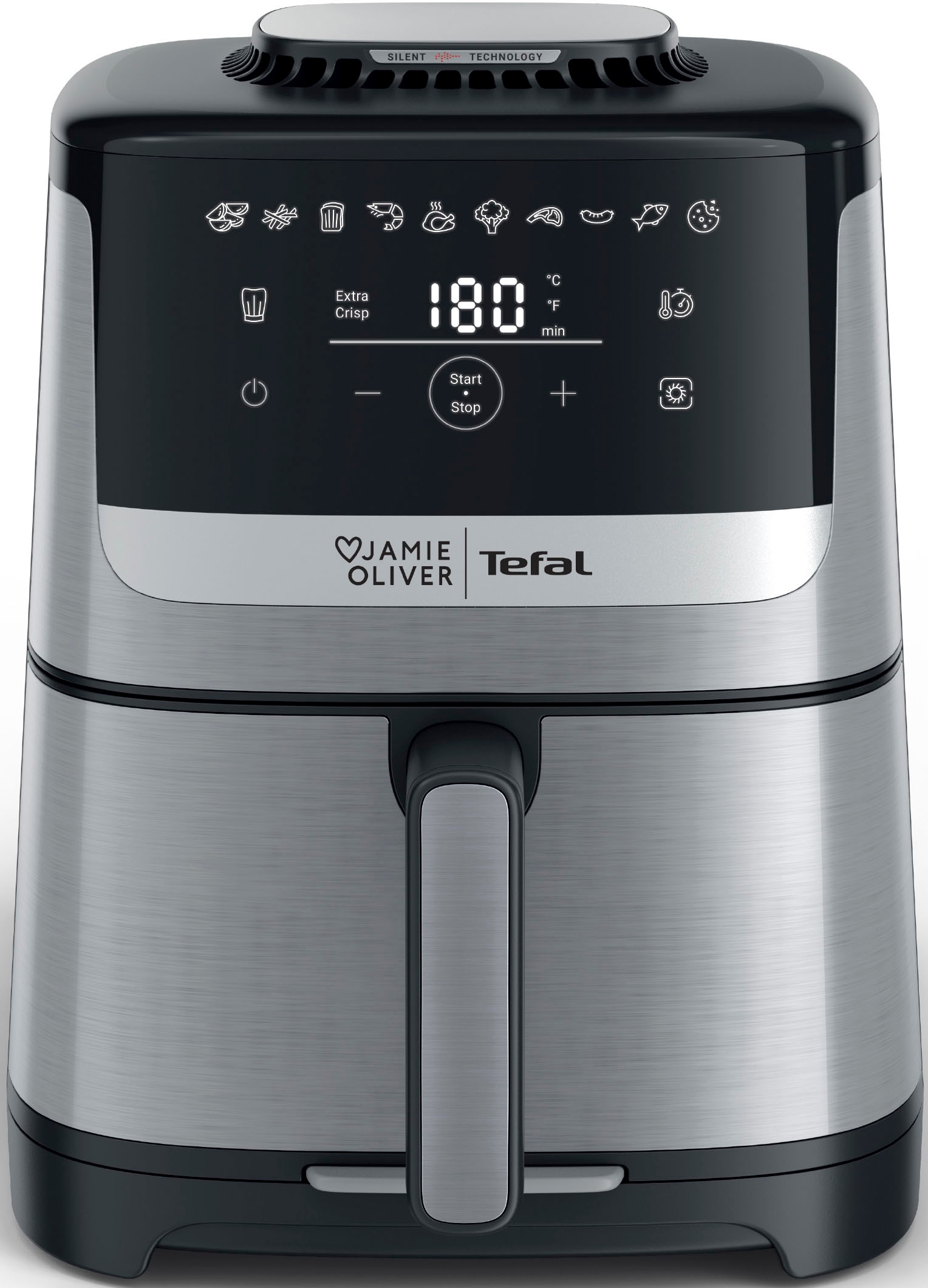 Tefal Heißluftfritteuse »Jamie Oliver by Tefal EY55JD Easy Fry Silence Deluxe«, 1670 W, 10 voreingestellte Programme, digitaler Touchscreen, EY55JD