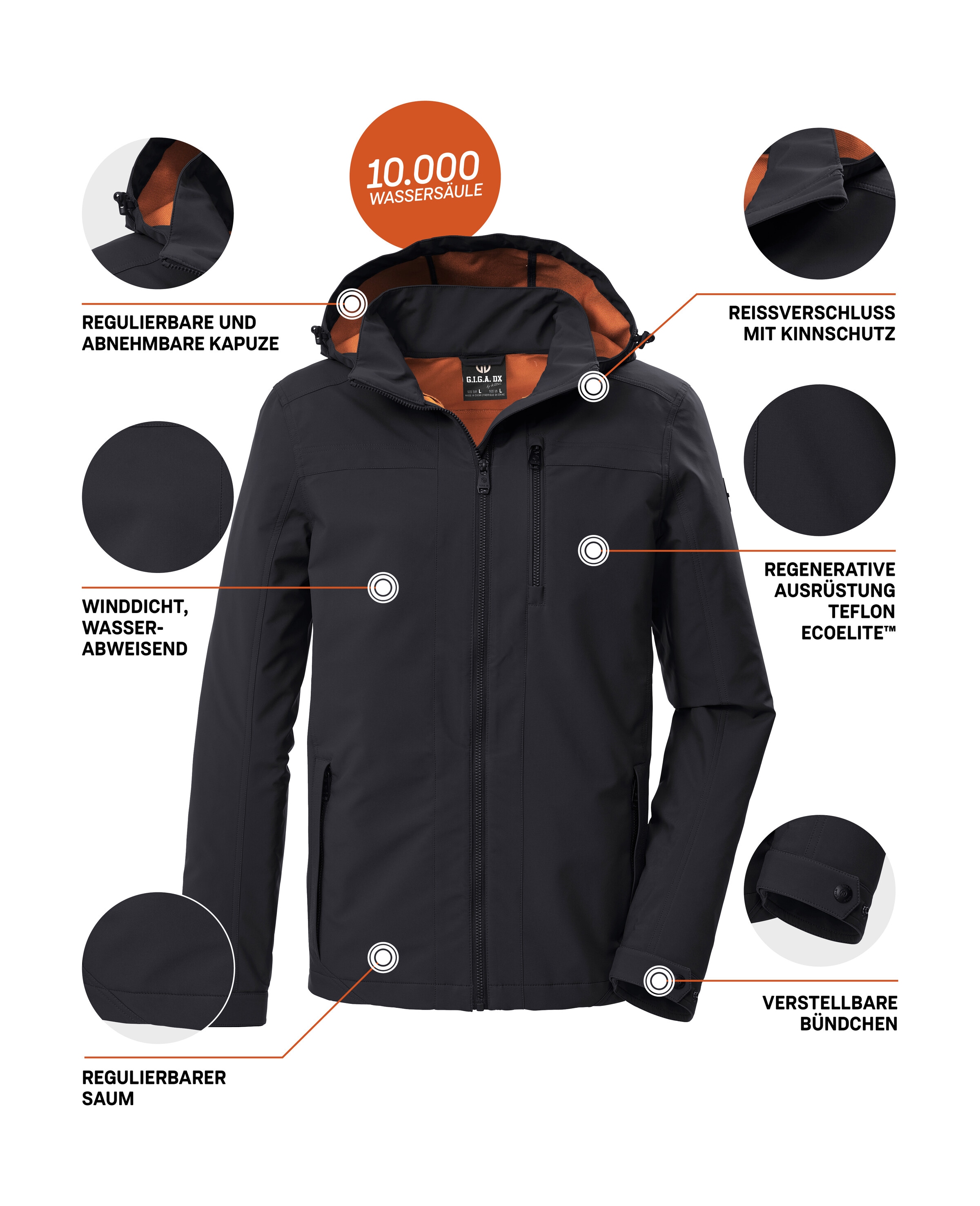 G.I.G.A. DX by killtec Softshelljacke »GS 108 MN SFTSHLL JCKT« Wasserabweisende Softshelljacke mit abnehmbarer Kapuze