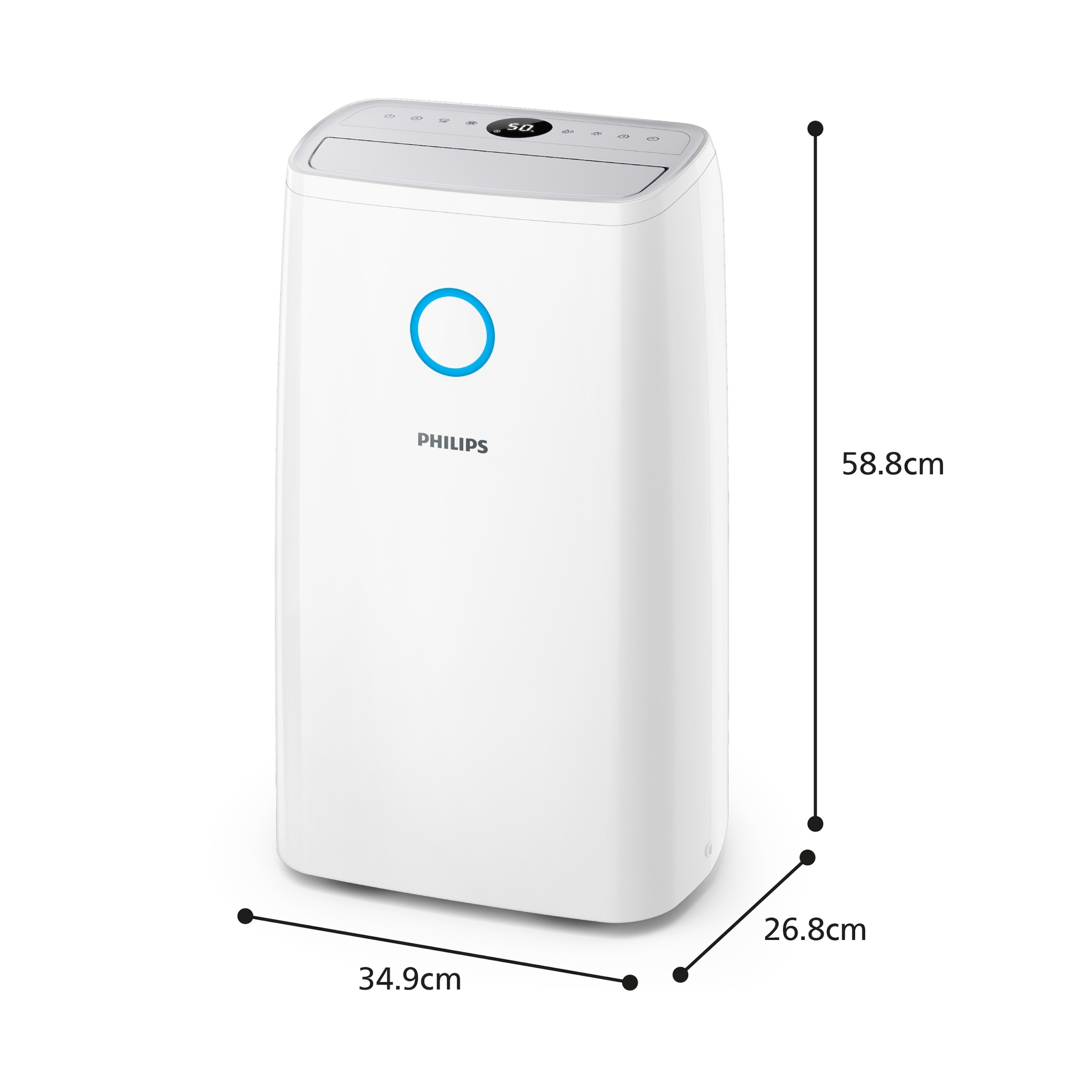 Philips Luftentfeuchter »DE3306/11 3000 Series, mit Wäschetrockner-Modus«, für 150 m³ Räume, Entfeuchtung 34,3 l/Tag, Tank 4 l, 360-Grad-Mobilität u. Aromatherapie-Zusatzoption