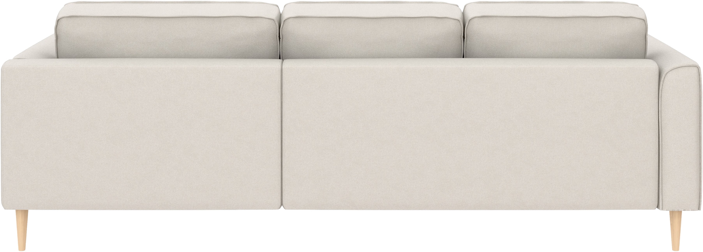 Home affaire Ecksofa »Booster, whlw. mit Schlaffunktion & Bettkasten, Fuß Buche lackiert« Recamiere beidseitig montierbar, L-Form, in Cord & Struktur, B: 232 cm