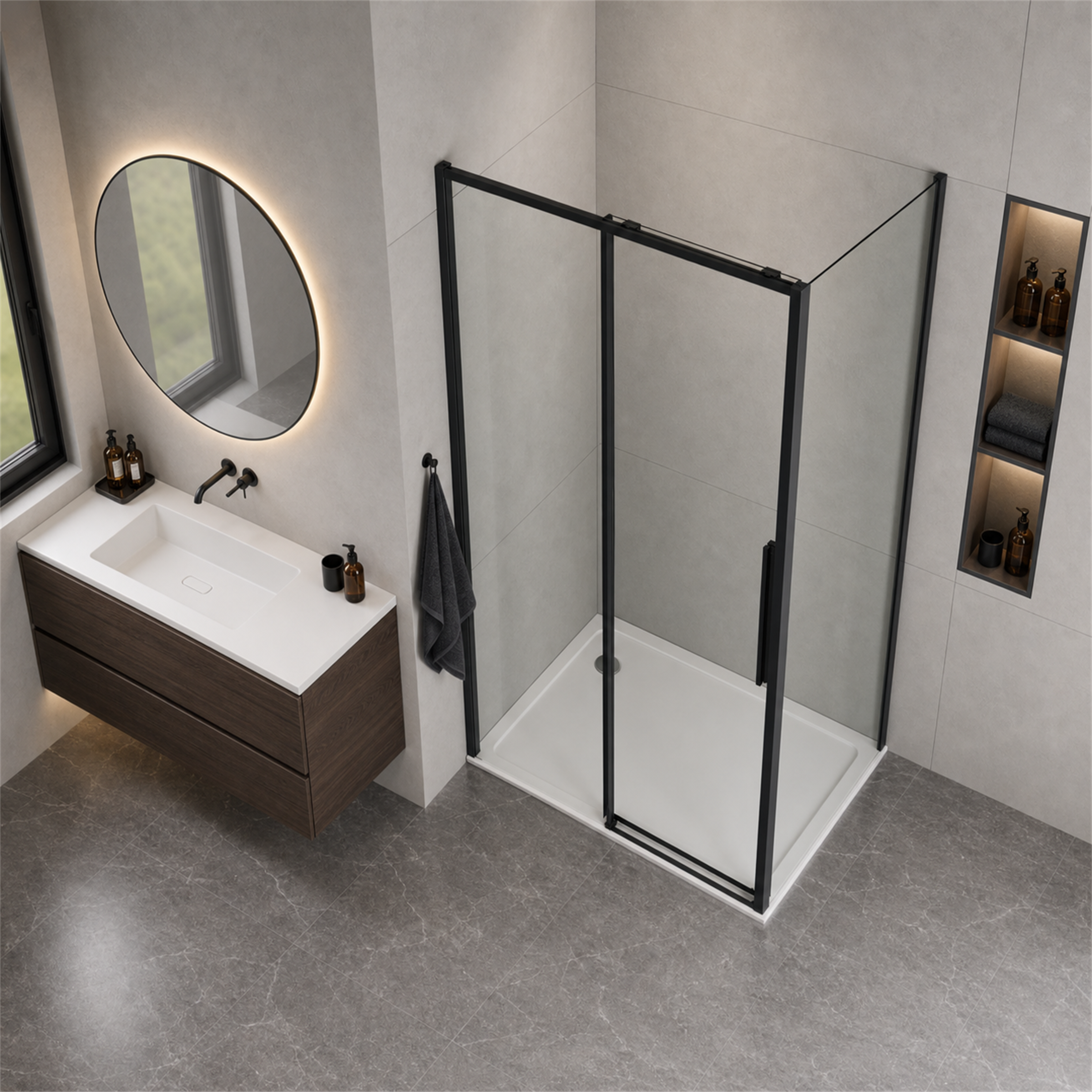 welltime Eckdusche »Pienza« Rechteckige Dusche mit Softclose